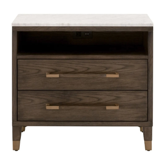 Luxury Modern Cambria 2-Drawer Nightstand European Style for Villa