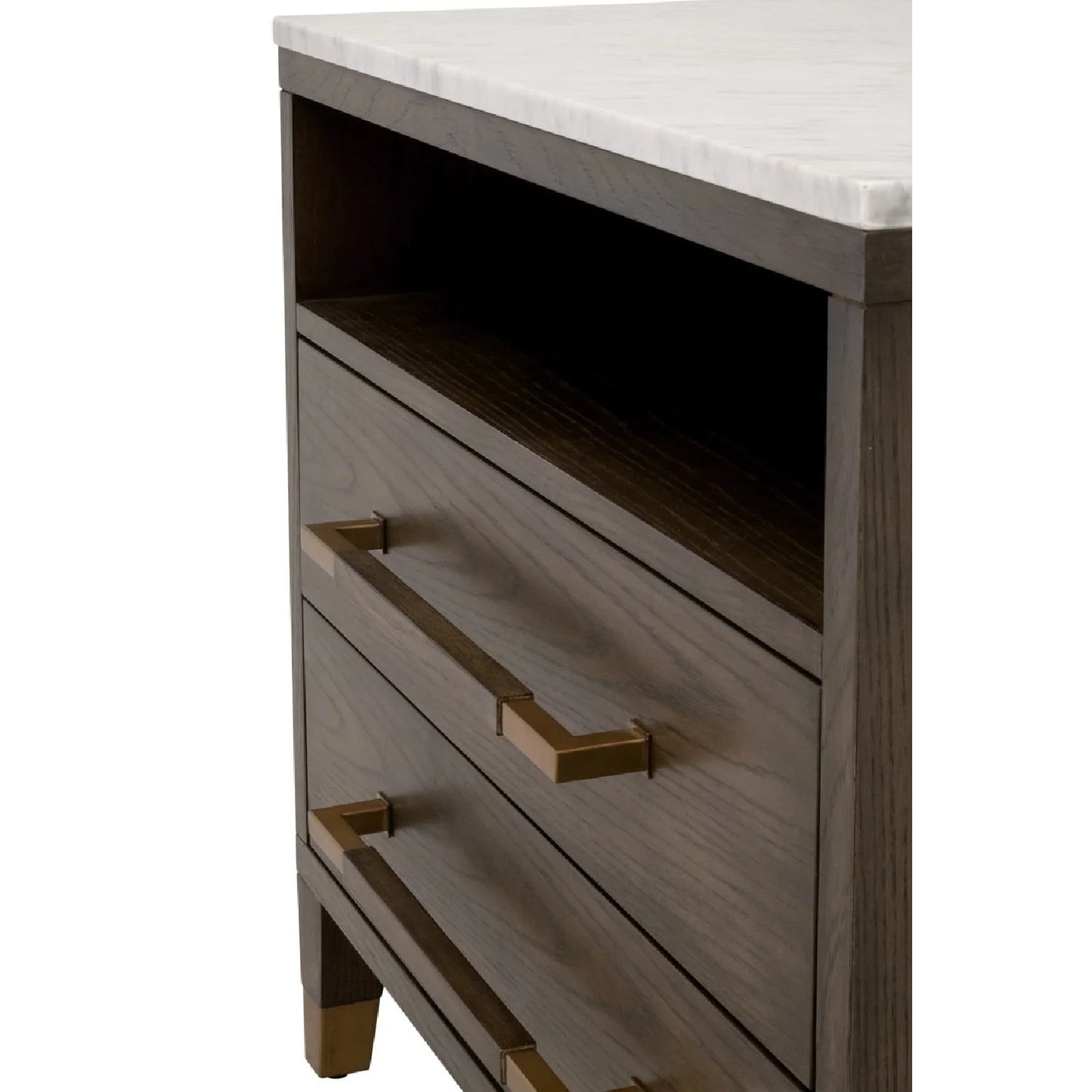 Luxury Modern Cambria 2-Drawer Nightstand European Style for Villa