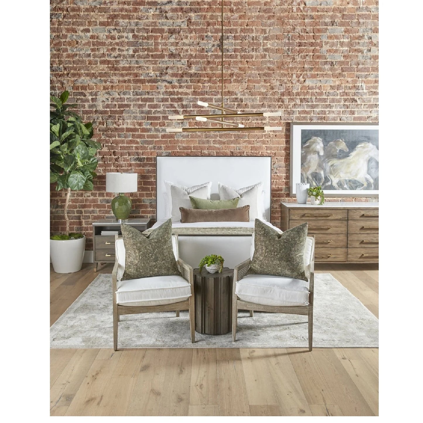 Luxury Modern Cambria 2-Drawer Nightstand European Style for Villa