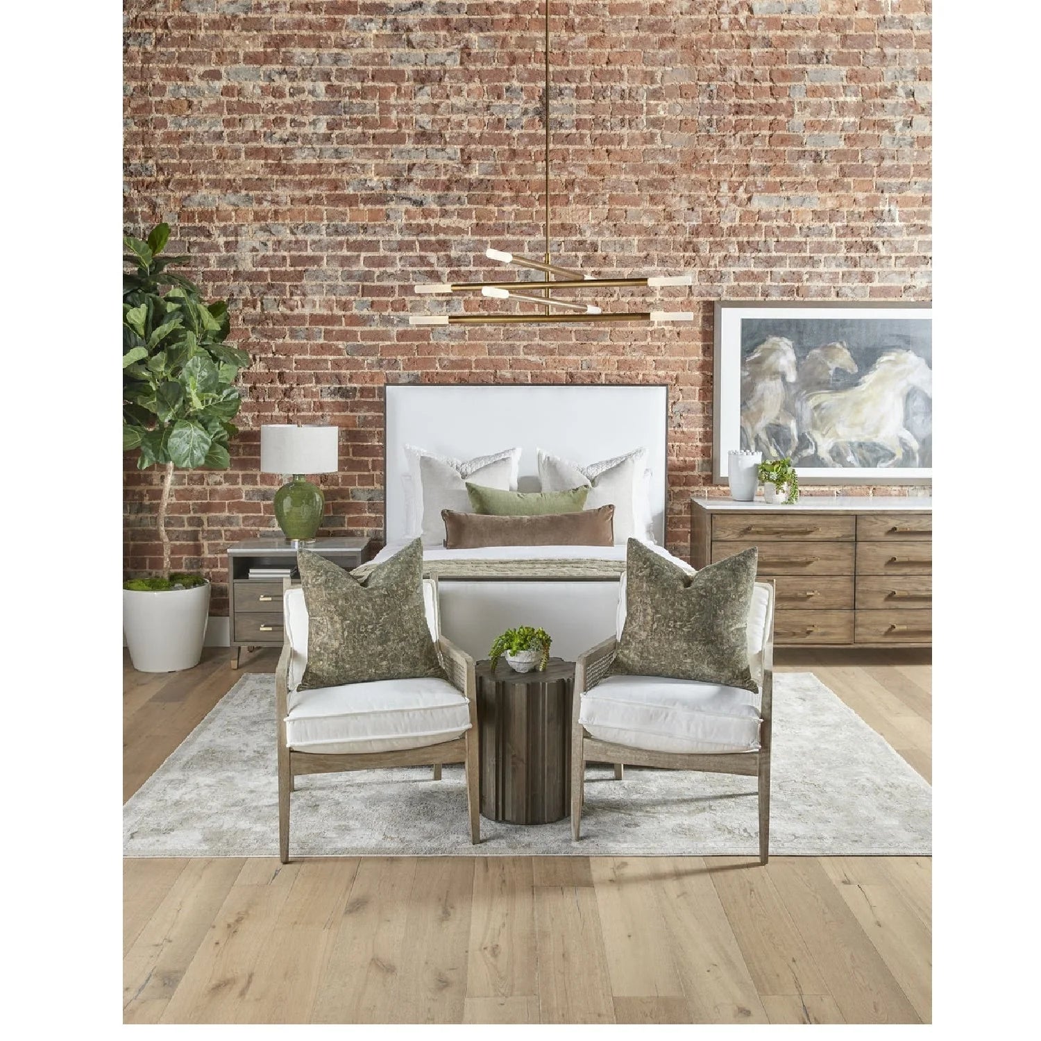 Luxury Modern Cambria 2-Drawer Nightstand European Style for Villa