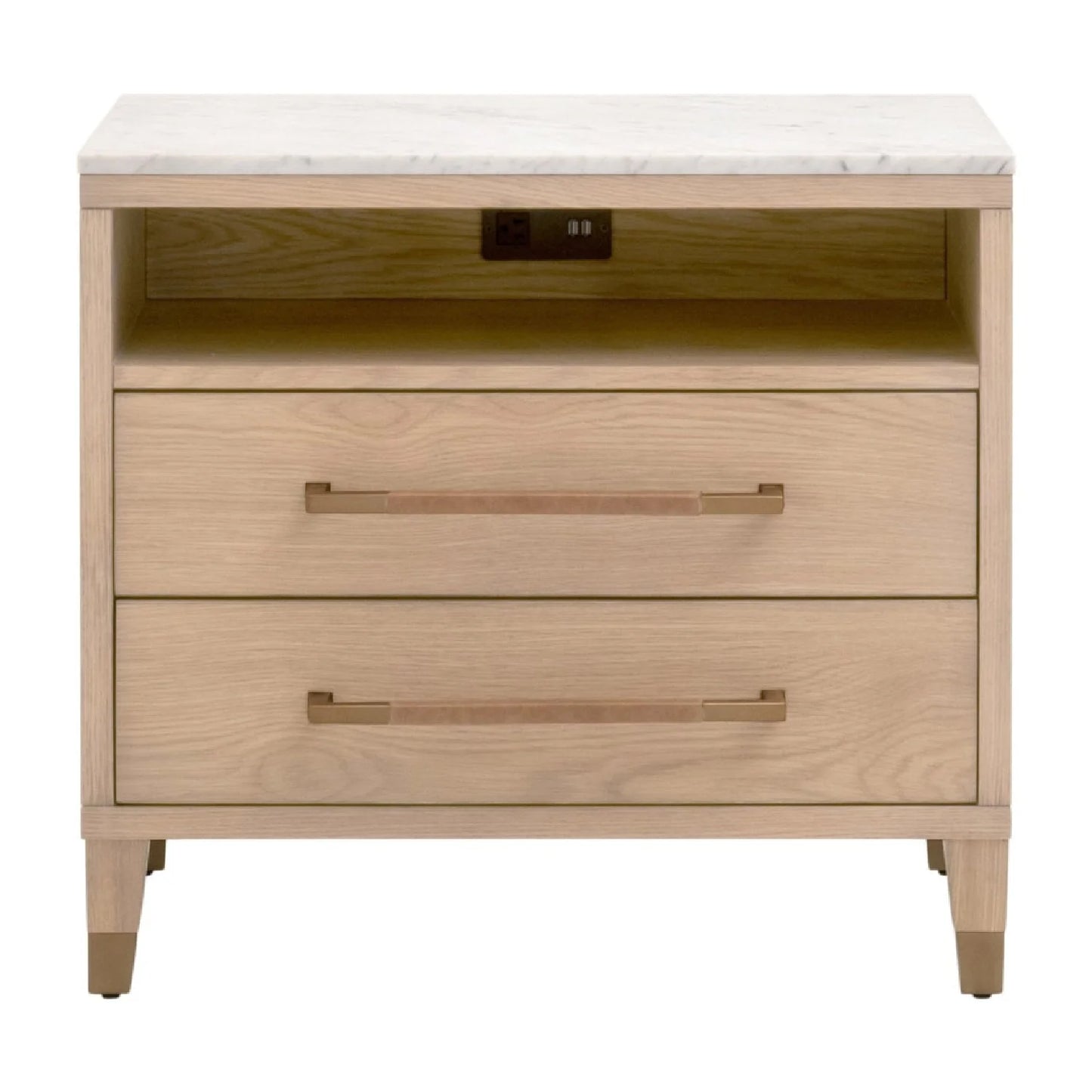 Luxury Modern Cambria 2-Drawer Nightstand European Style for Villa