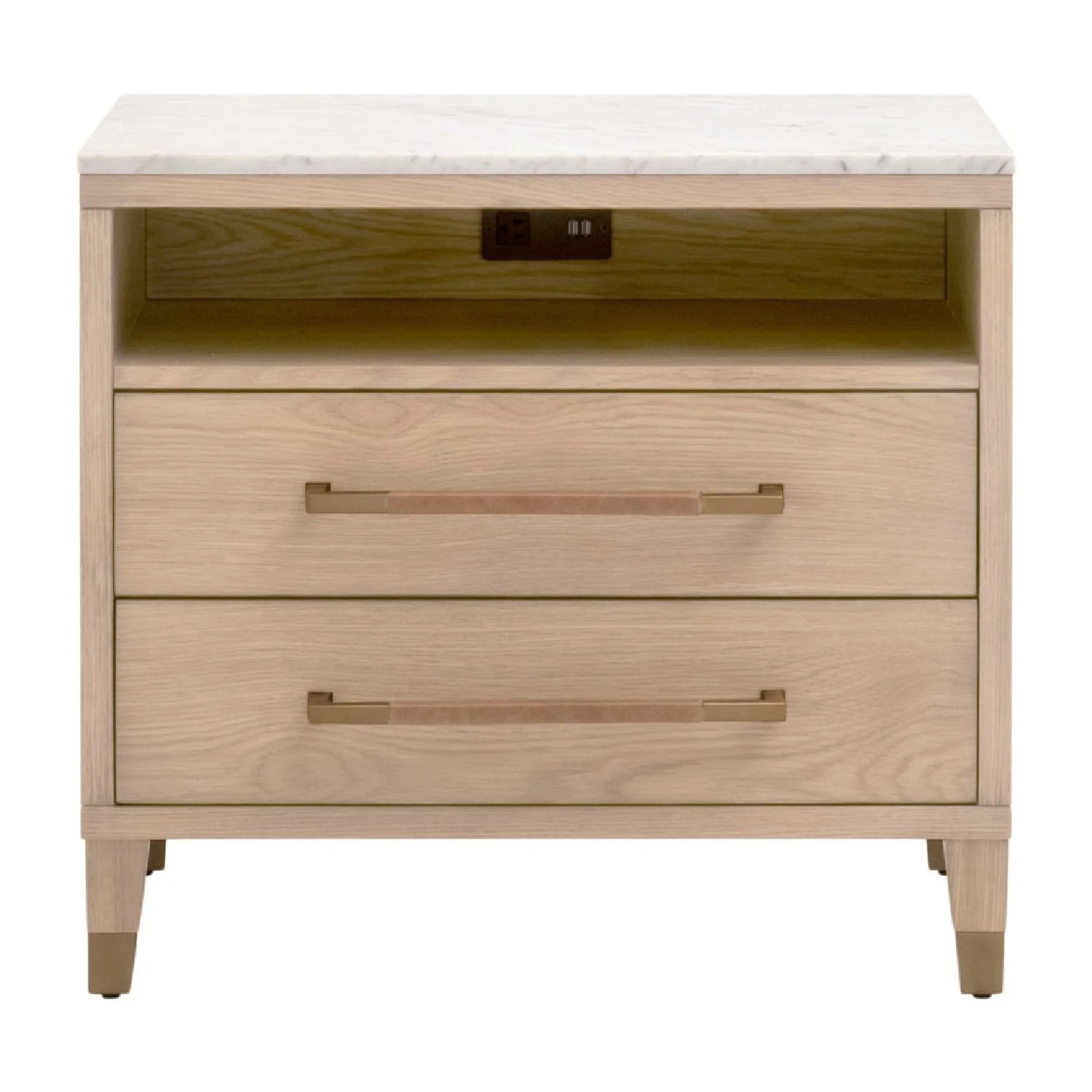 Luxury Modern Cambria 2-Drawer Nightstand European Style for Villa