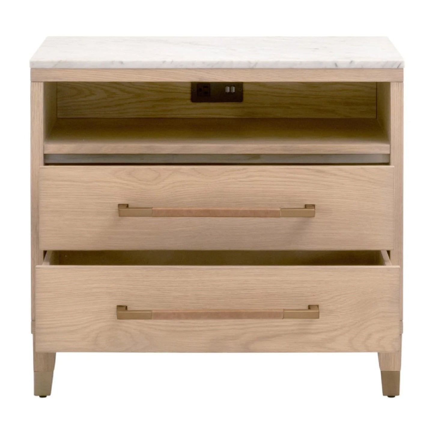 Luxury Modern Cambria 2-Drawer Nightstand European Style for Villa