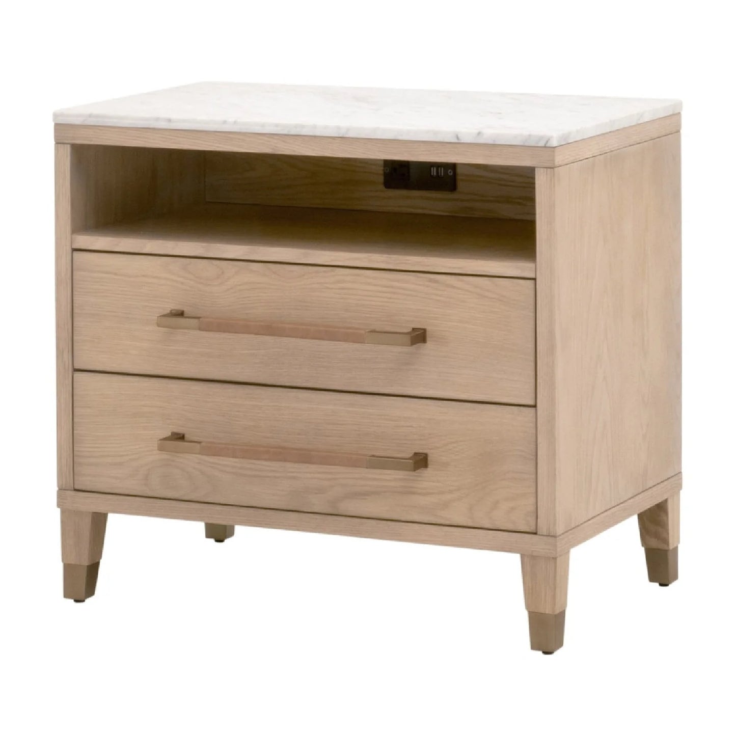 Luxury Modern Cambria 2-Drawer Nightstand European Style for Villa