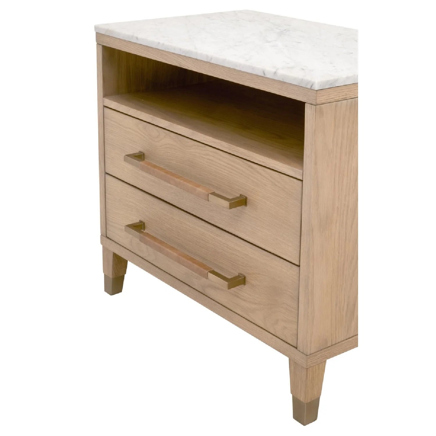 Luxury Modern Cambria 2-Drawer Nightstand European Style for Villa