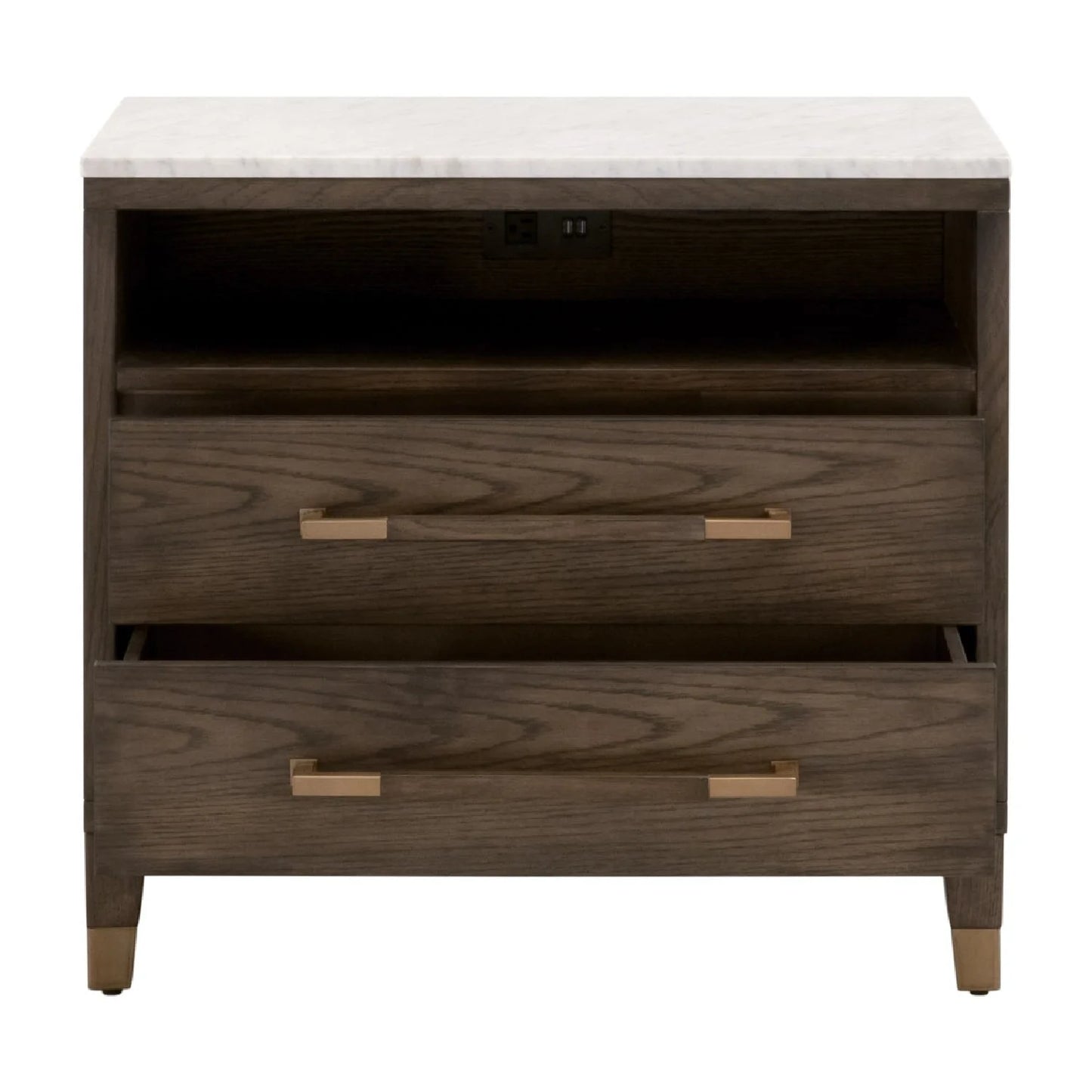Luxury Modern Cambria 2-Drawer Nightstand European Style for Villa