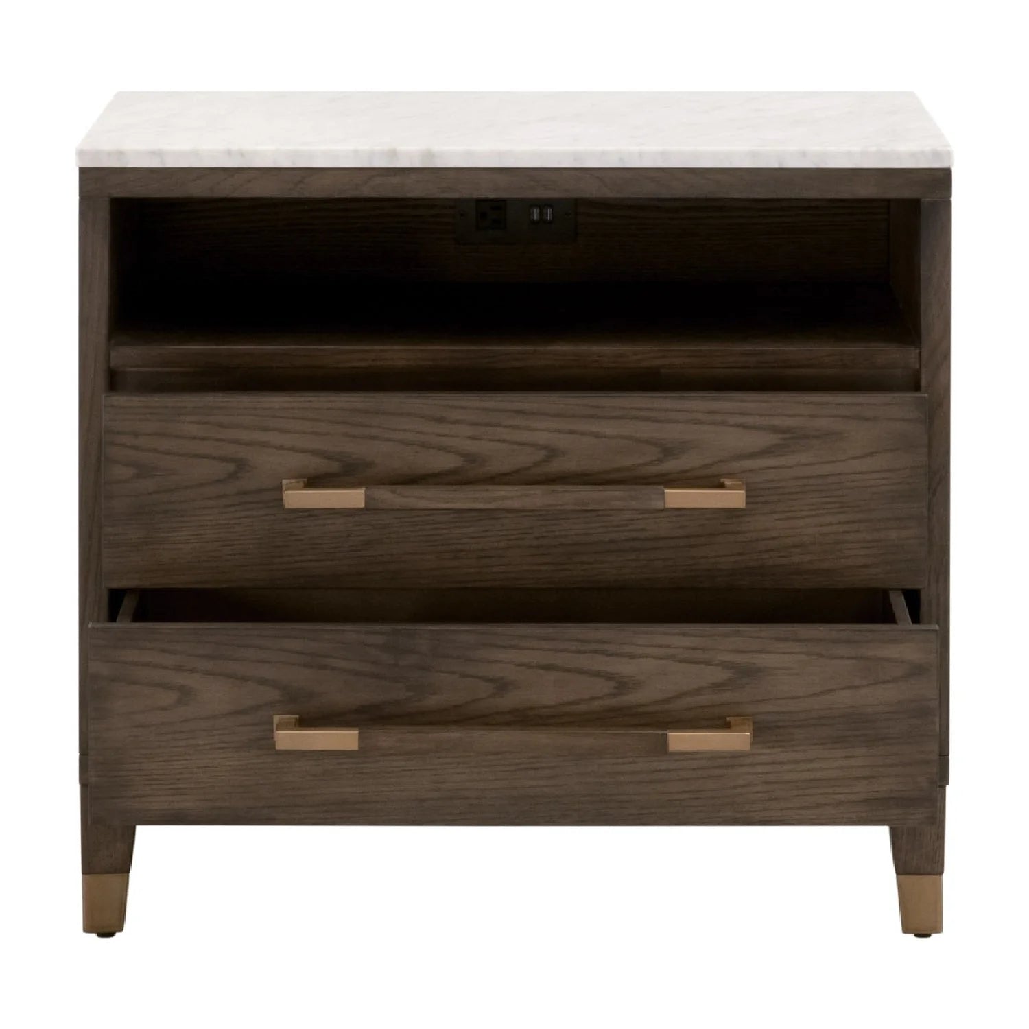 Luxury Modern Cambria 2-Drawer Nightstand European Style for Villa