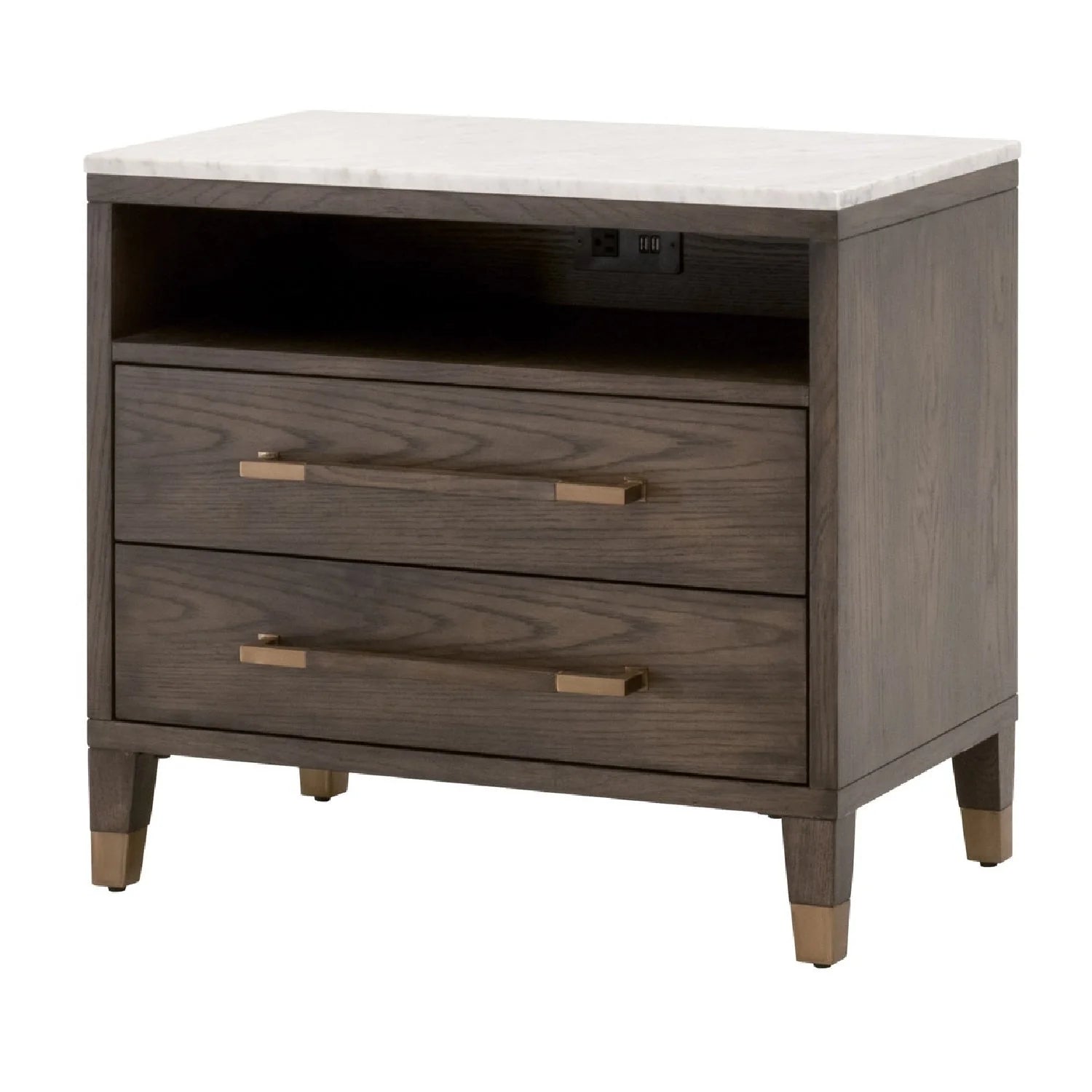 Luxury Modern Cambria 2-Drawer Nightstand European Style for Villa