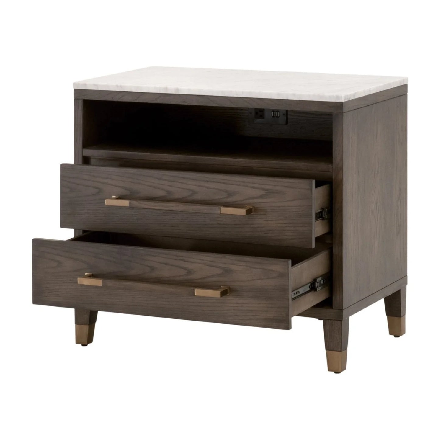 Luxury Modern Cambria 2-Drawer Nightstand European Style for Villa