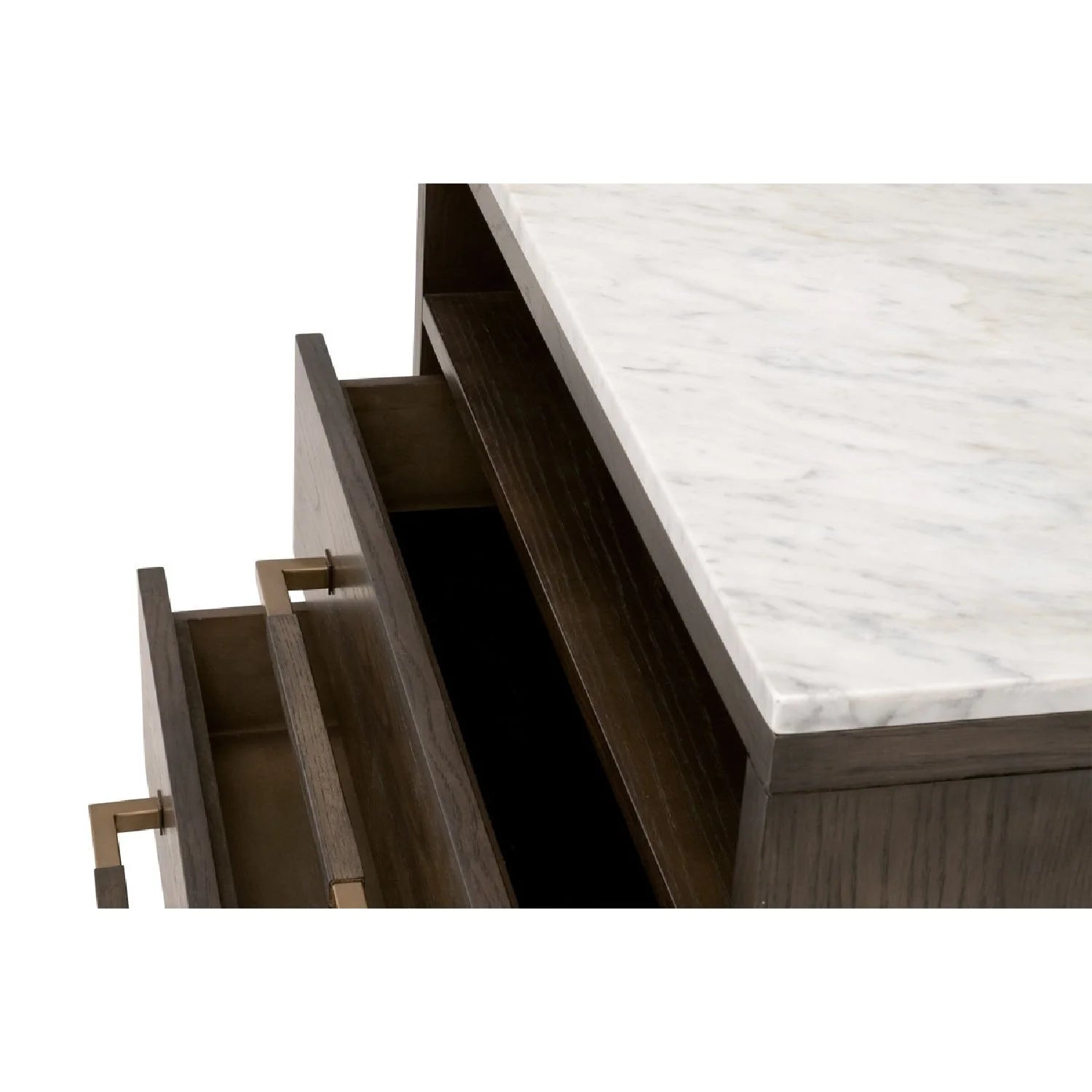 Luxury Modern Cambria 2-Drawer Nightstand European Style for Villa