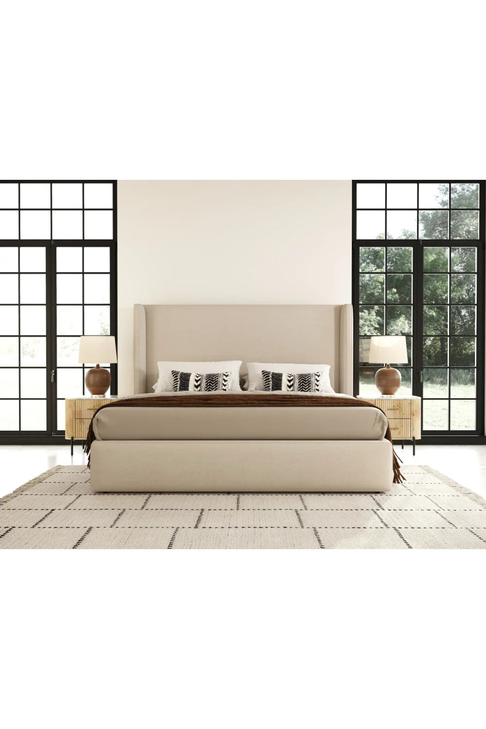 Luxury Modern Cambridge 2-Drawer Nightstand European Style for Villa