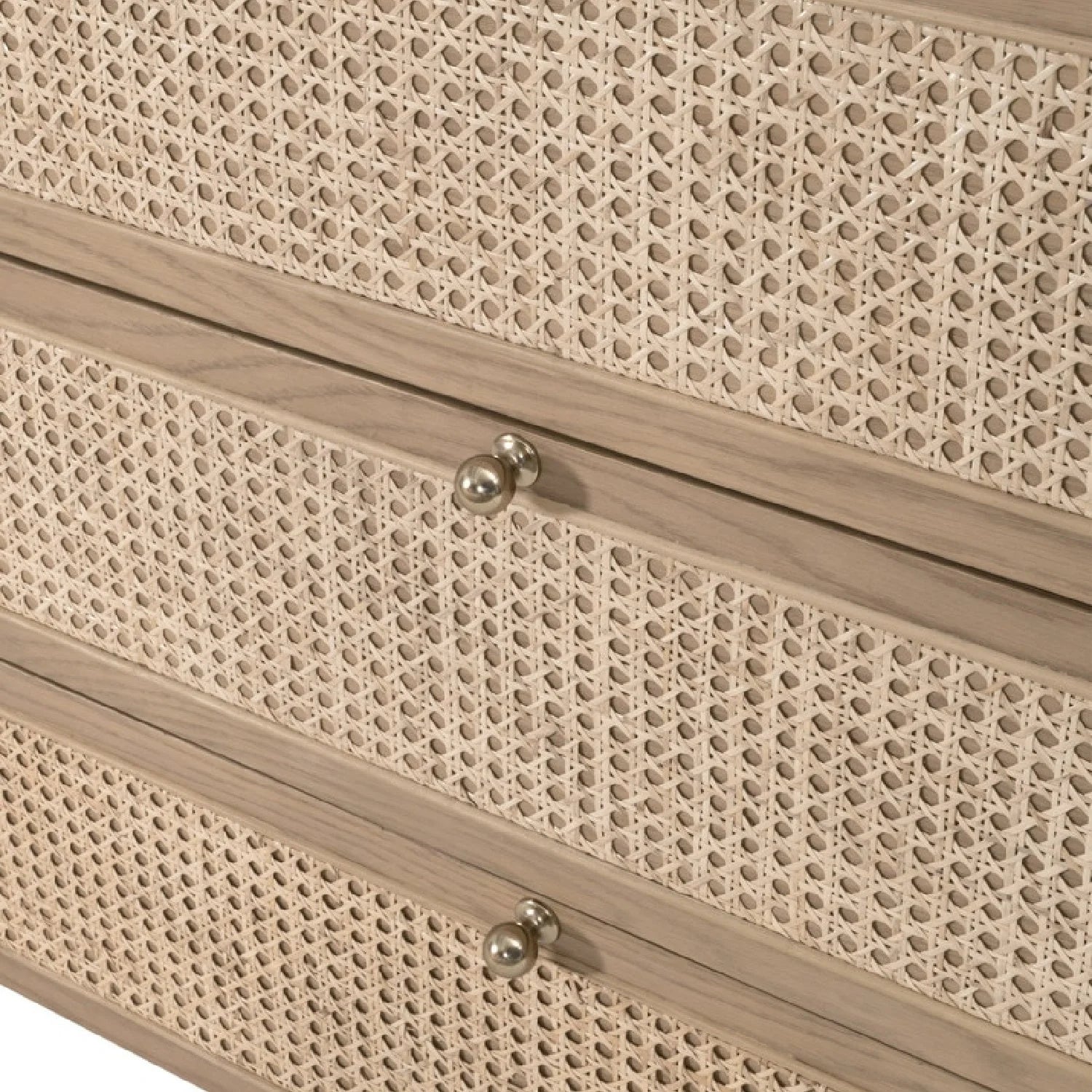Luxury Modern Cane Detail 6-Drawer Dresser European Style for Villa