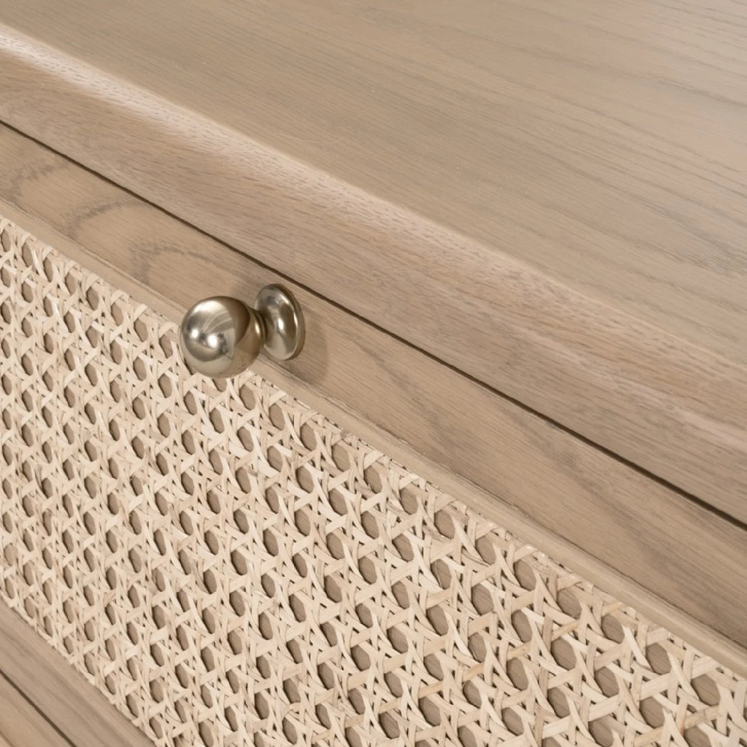 Luxury Modern Cane Detail 6-Drawer Dresser European Style for Villa