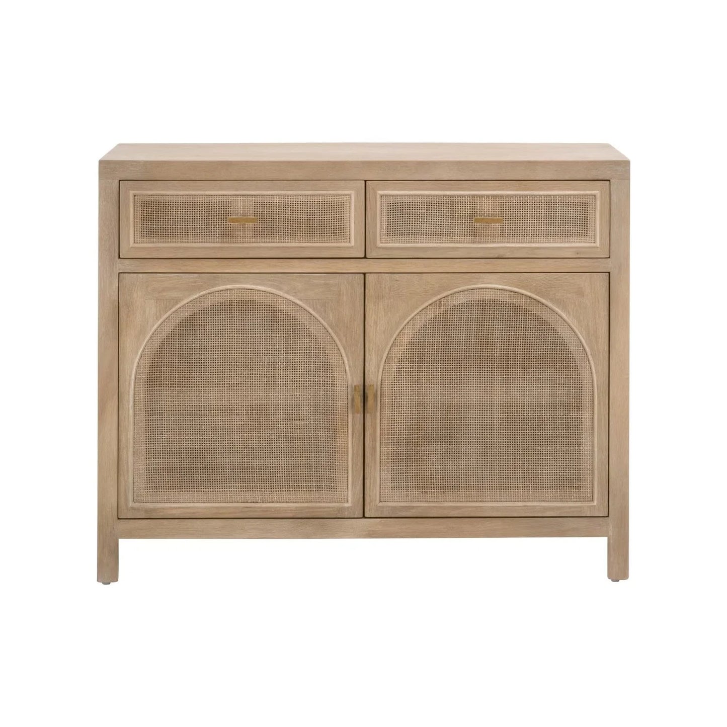Luxury Modern Cane Oak Wood 2-Door Cabinet European Style for Villa