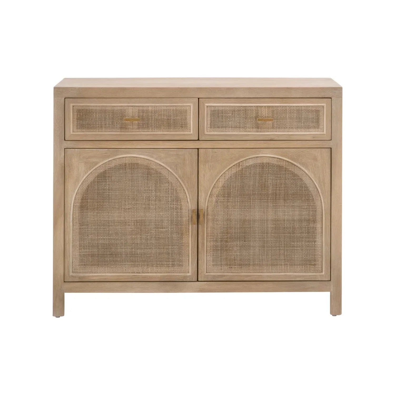 Luxury Modern Cane Oak Wood 2-Door Cabinet European Style for Villa
