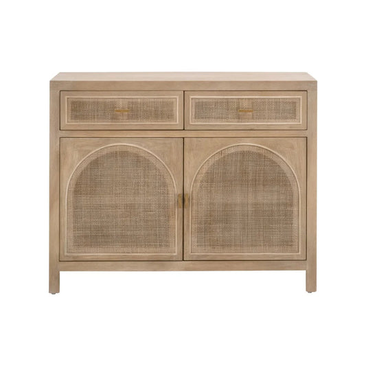 Luxury Modern Cane Oak Wood 2-Door Cabinet European Style for Villa