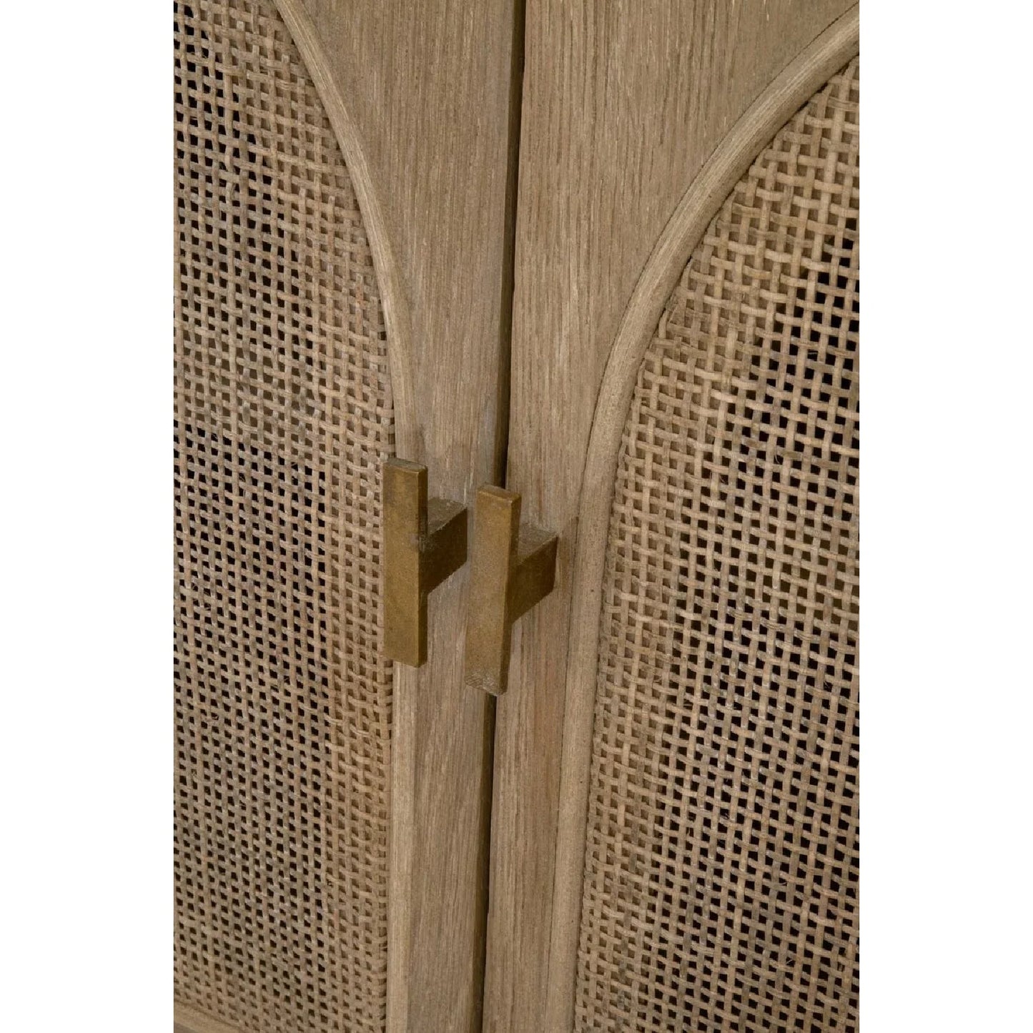 Luxury Modern Cane Oak Wood 2-Door Cabinet European Style for Villa