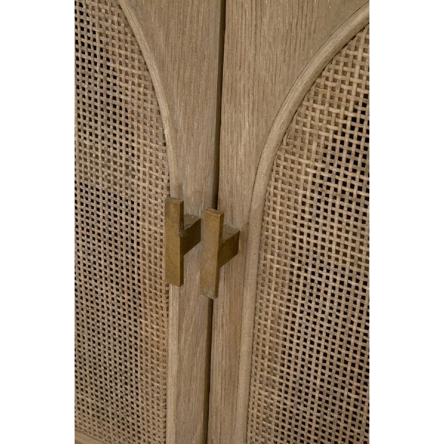 Luxury Modern Cane Oak Wood 2-Door Cabinet European Style for Villa