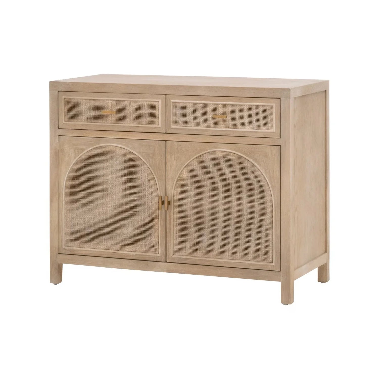 Luxury Modern Cane Oak Wood 2-Door Cabinet European Style for Villa