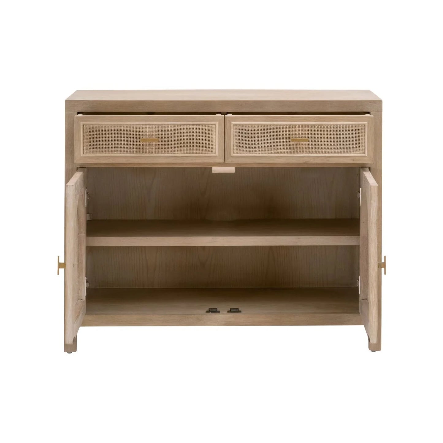 Luxury Modern Cane Oak Wood 2-Door Cabinet European Style for Villa