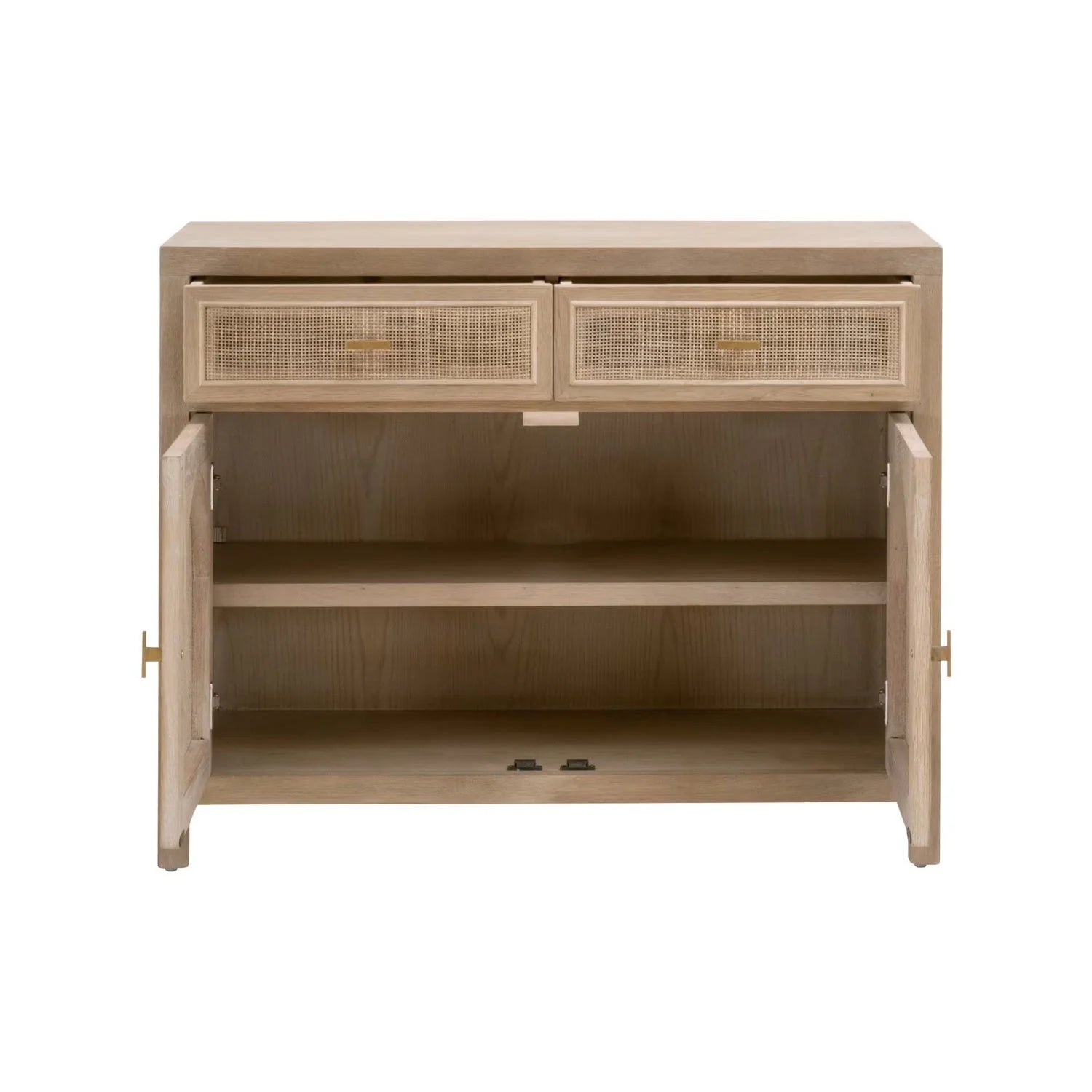 Luxury Modern Cane Oak Wood 2-Door Cabinet European Style for Villa