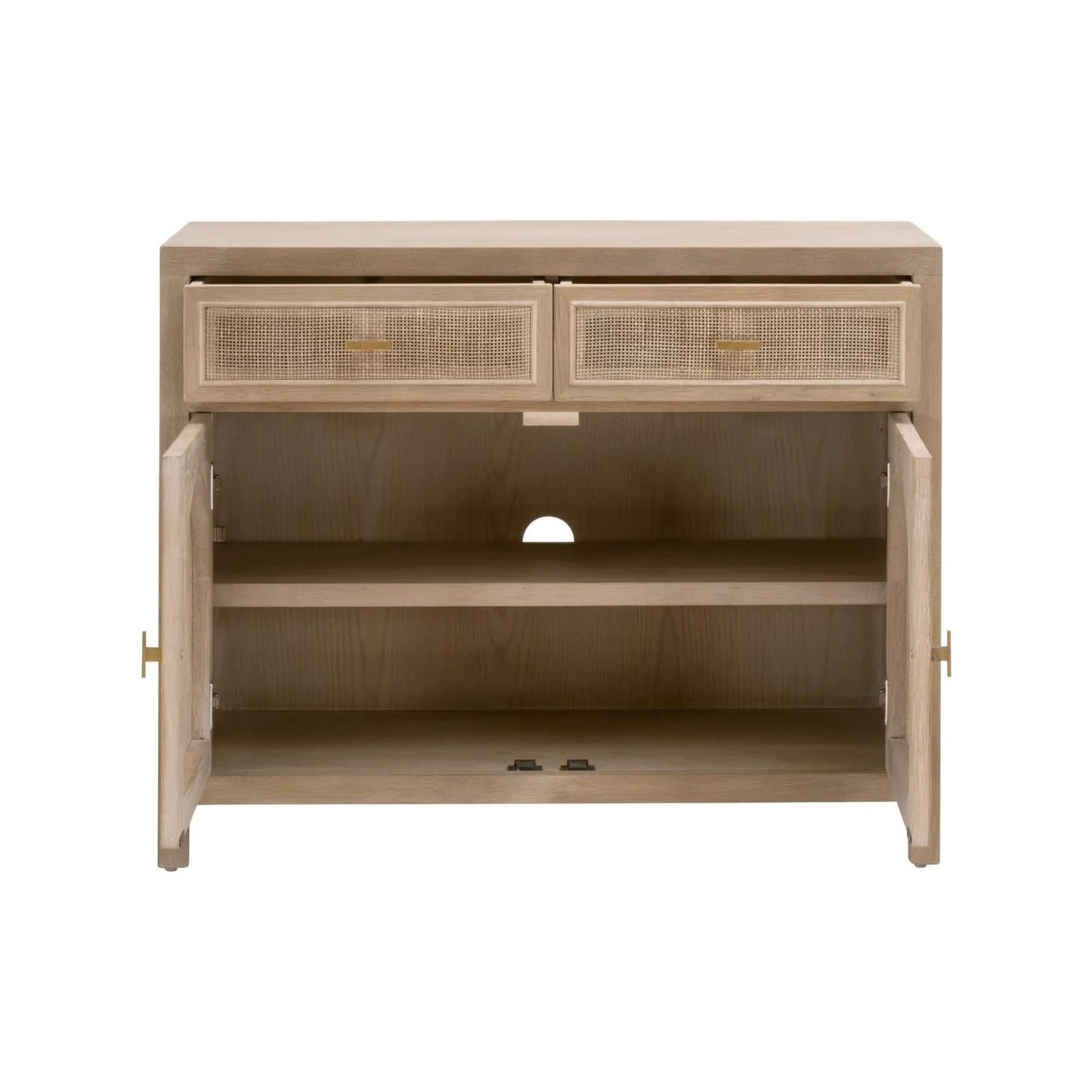 Luxury Modern Cane Oak Wood 2-Door Cabinet European Style for Villa