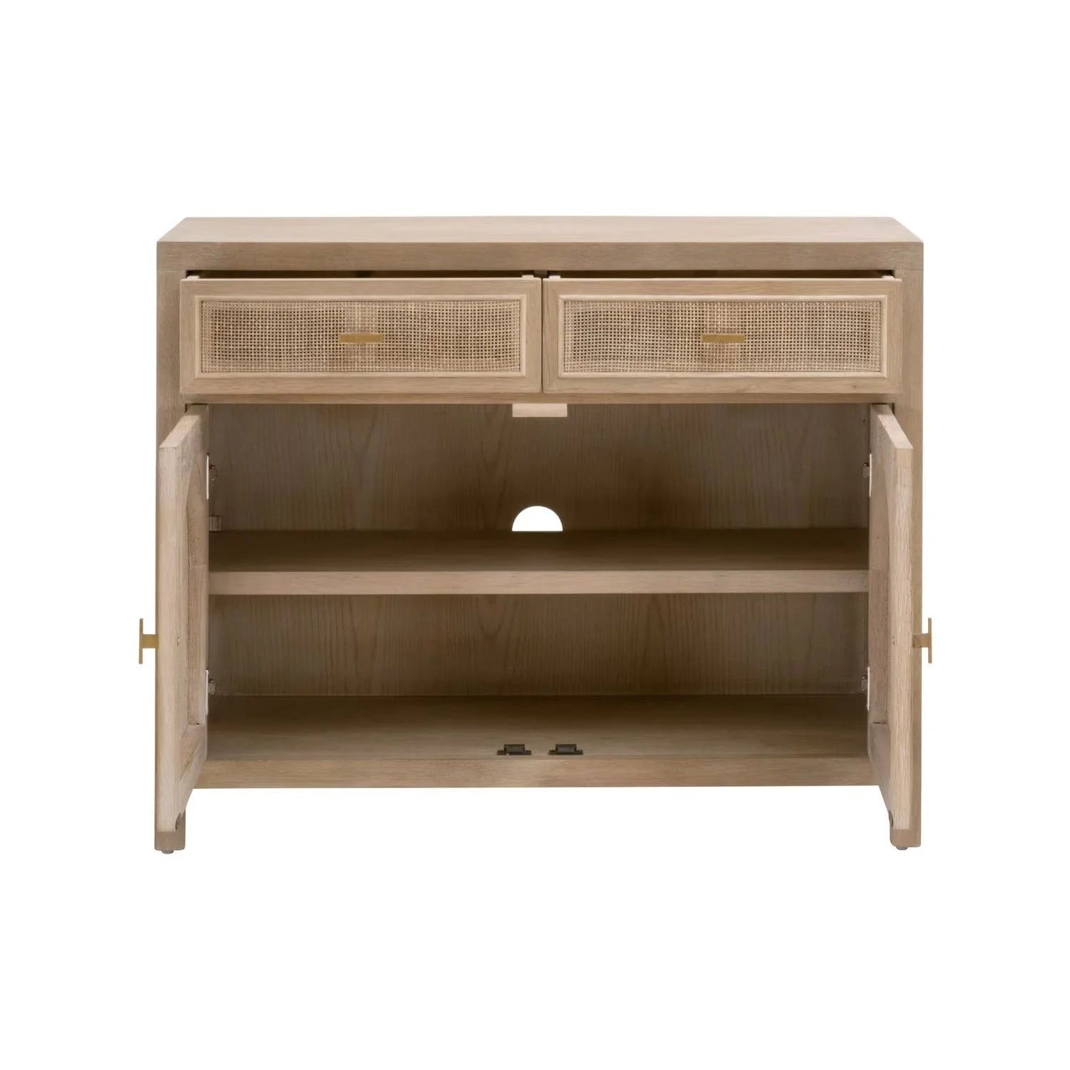Luxury Modern Cane Oak Wood 2-Door Cabinet European Style for Villa