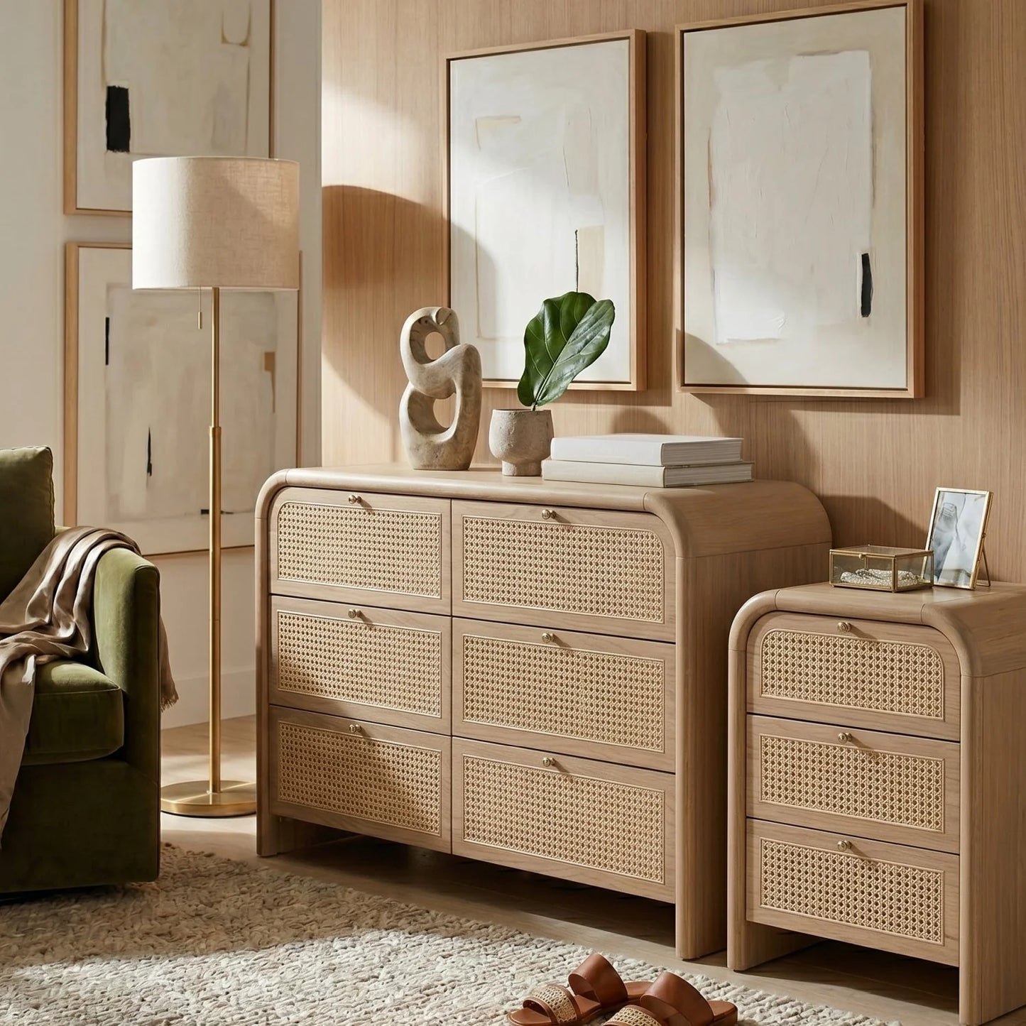 Luxury Modern Cannes Nightstand European Style for Villa