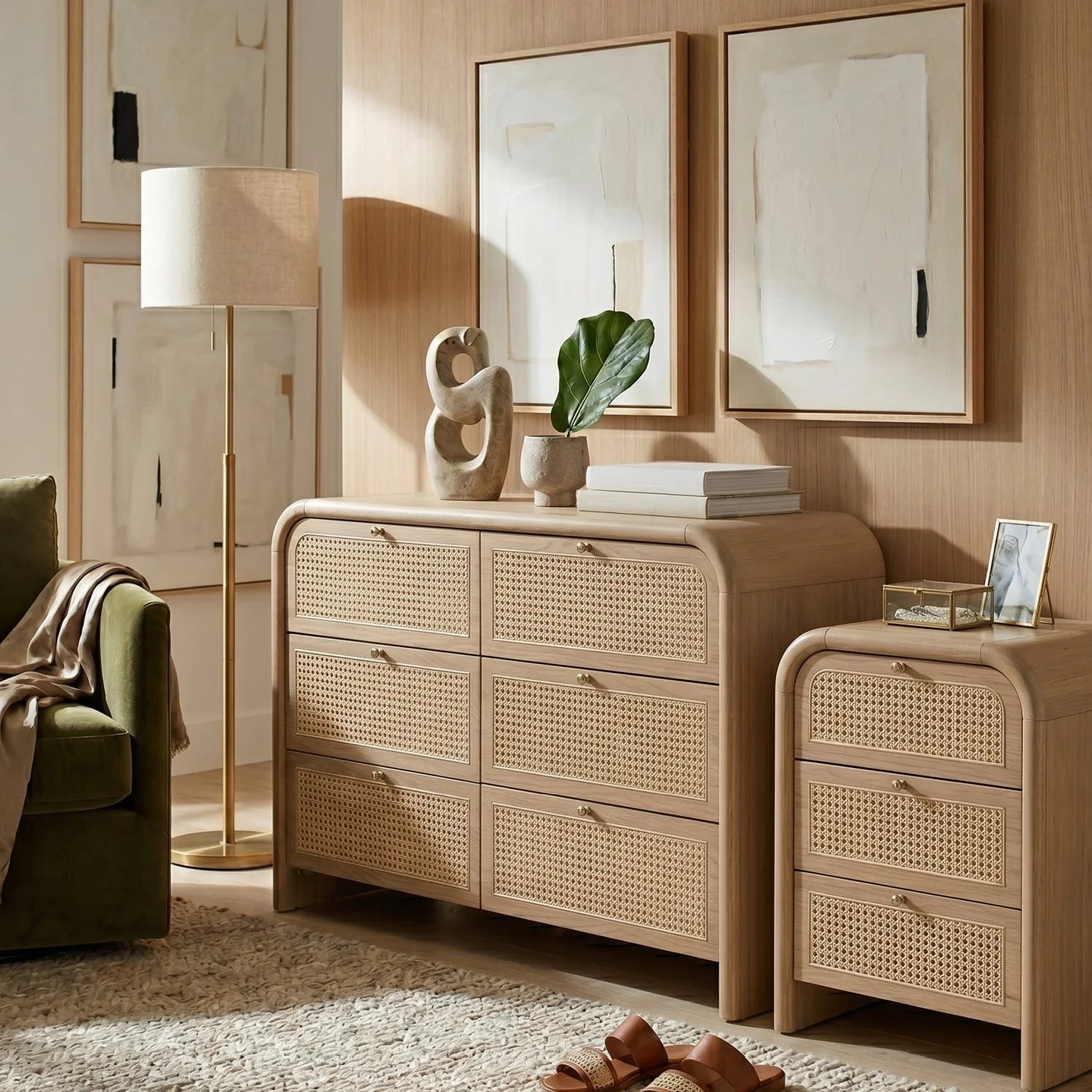 Luxury Modern Cannes Nightstand European Style for Villa