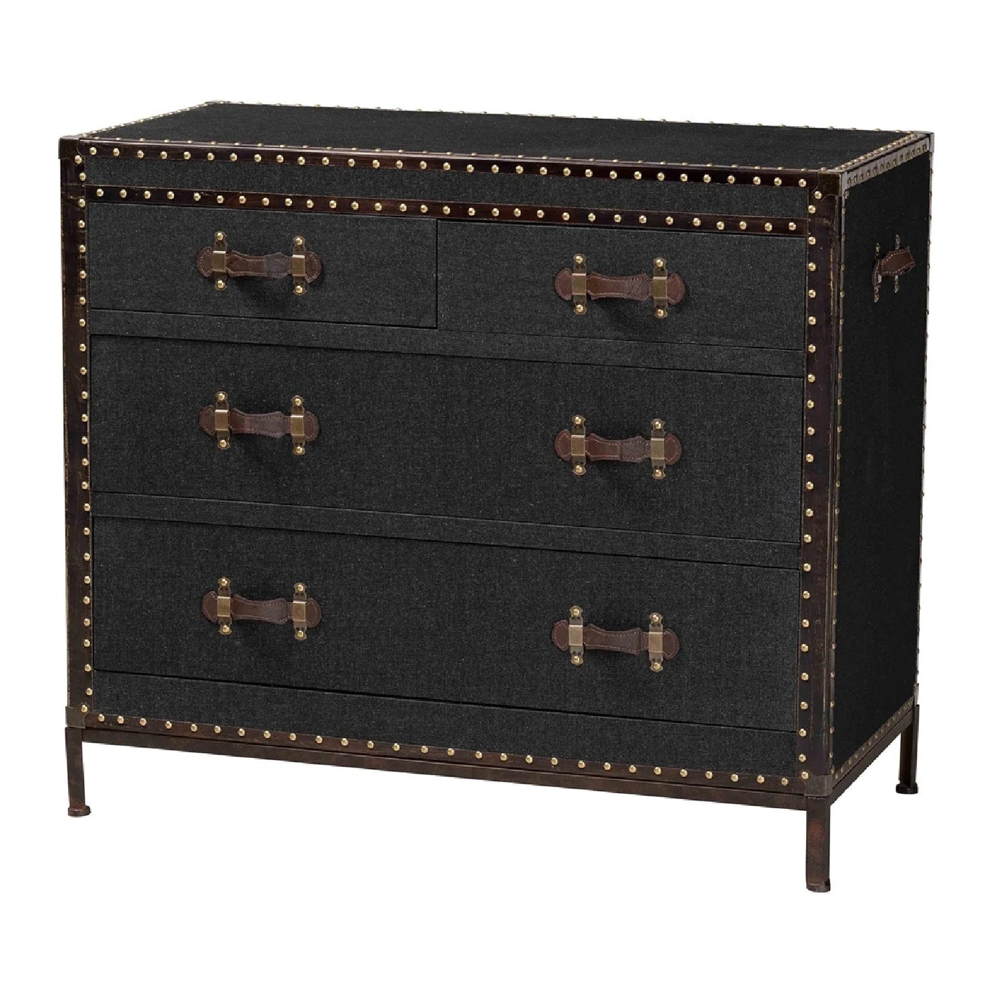 Luxury Modern Canvas Wood 4-Drawer Cabinet European Style for Villa