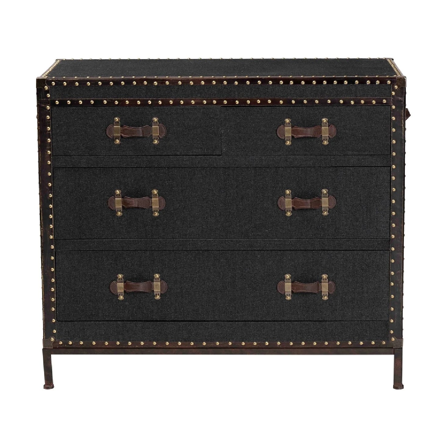 Luxury Modern Canvas Wood 4-Drawer Cabinet European Style for Villa