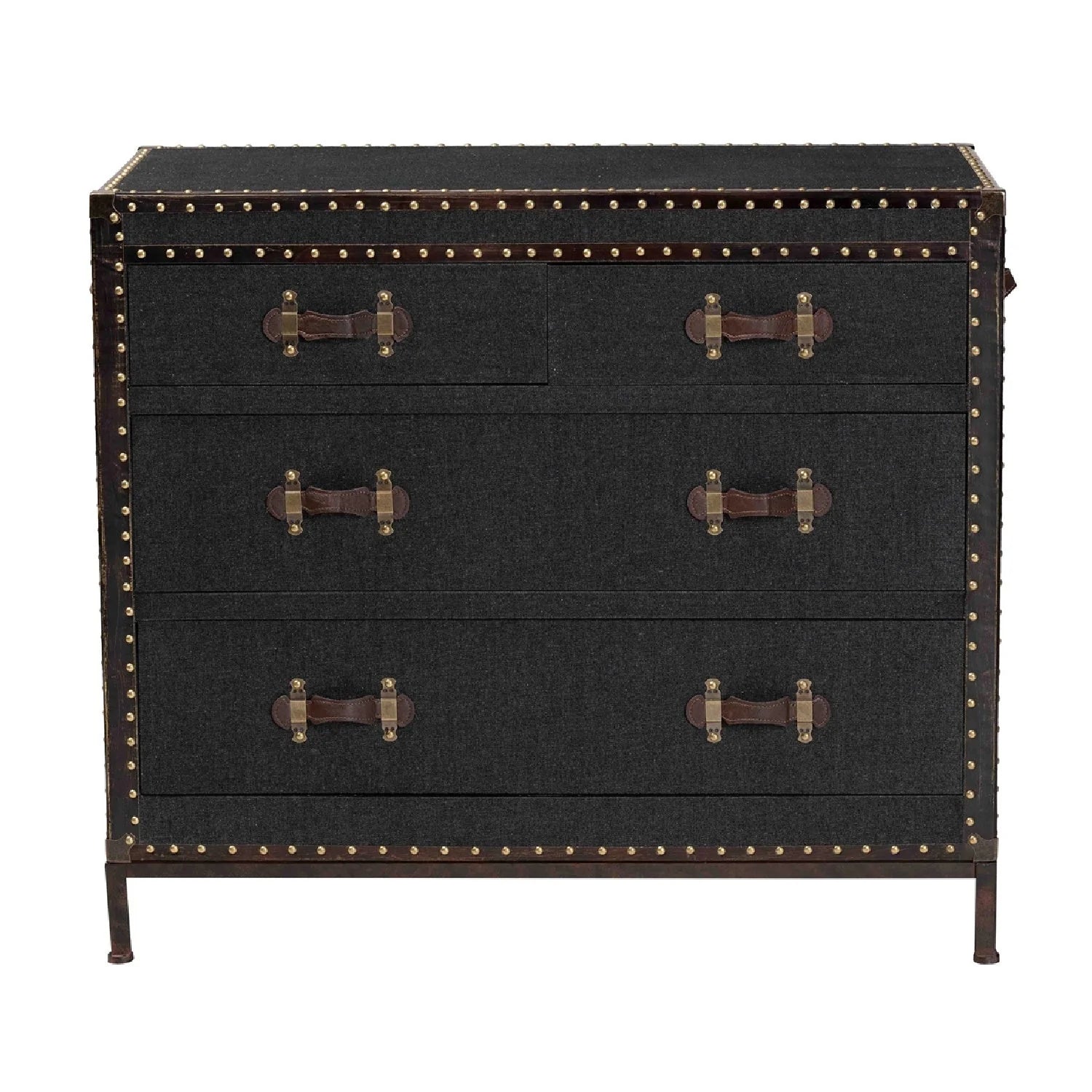 Luxury Modern Canvas Wood 4-Drawer Cabinet European Style for Villa