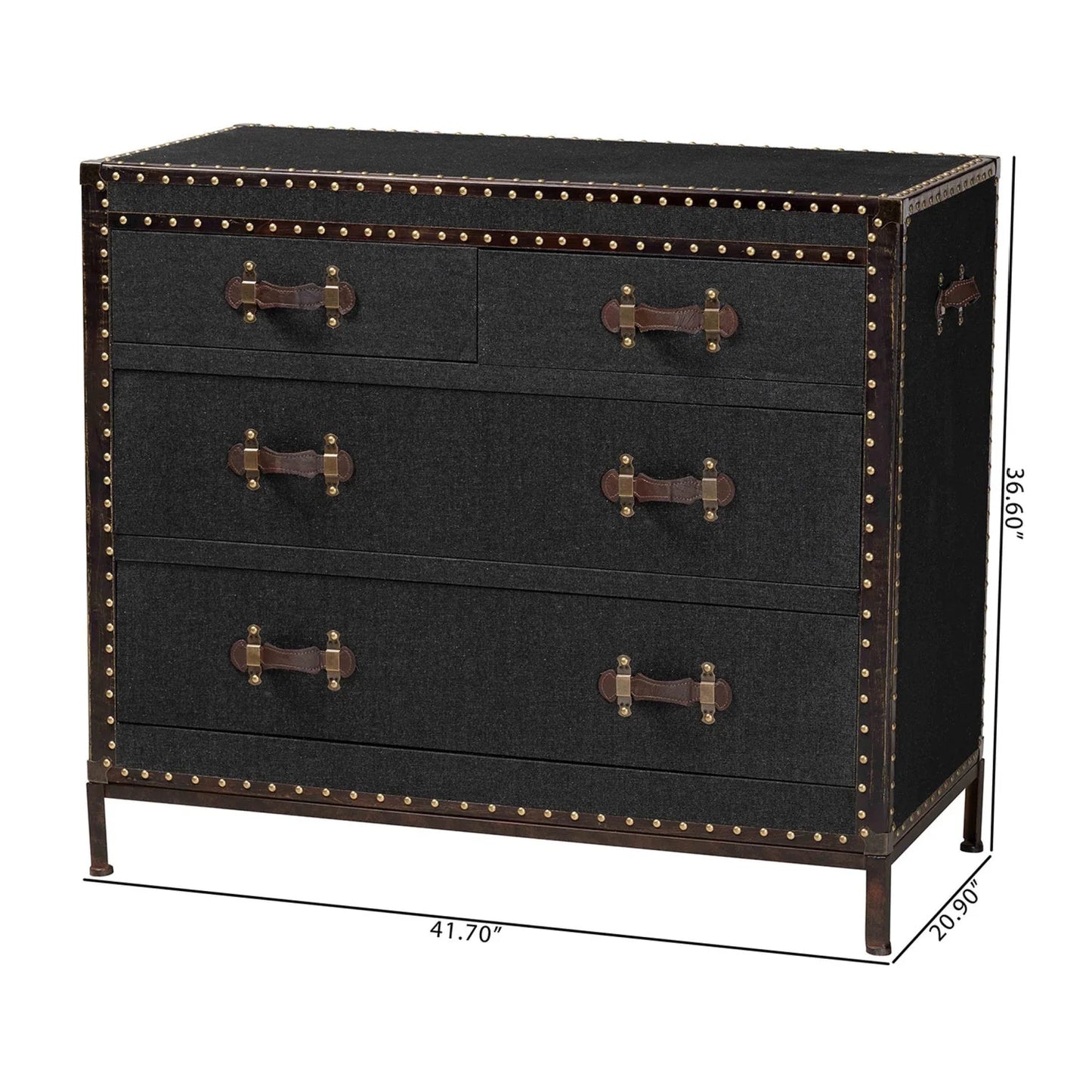 Luxury Modern Canvas Wood 4-Drawer Cabinet European Style for Villa