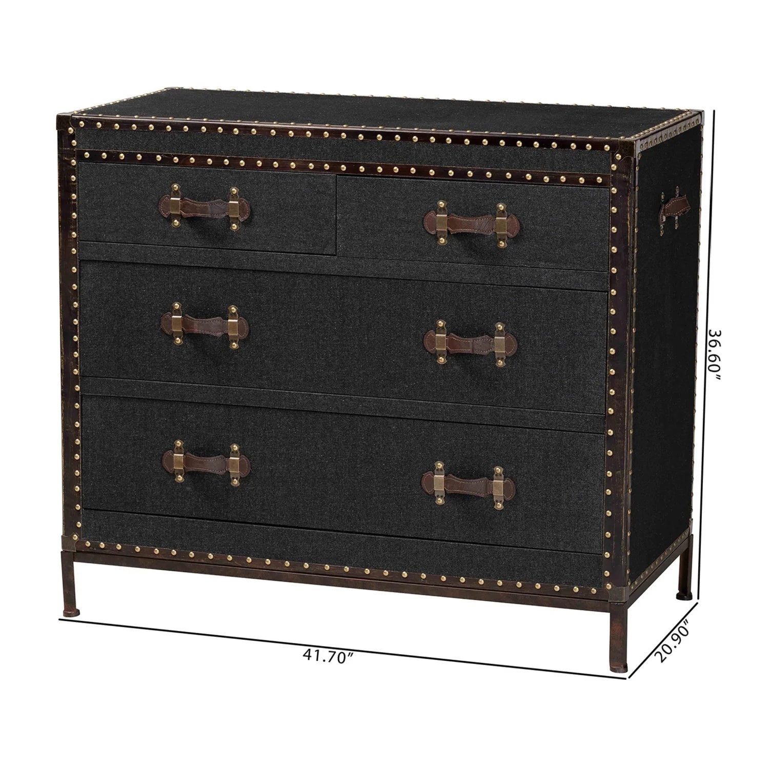 Luxury Modern Canvas Wood 4-Drawer Cabinet European Style for Villa