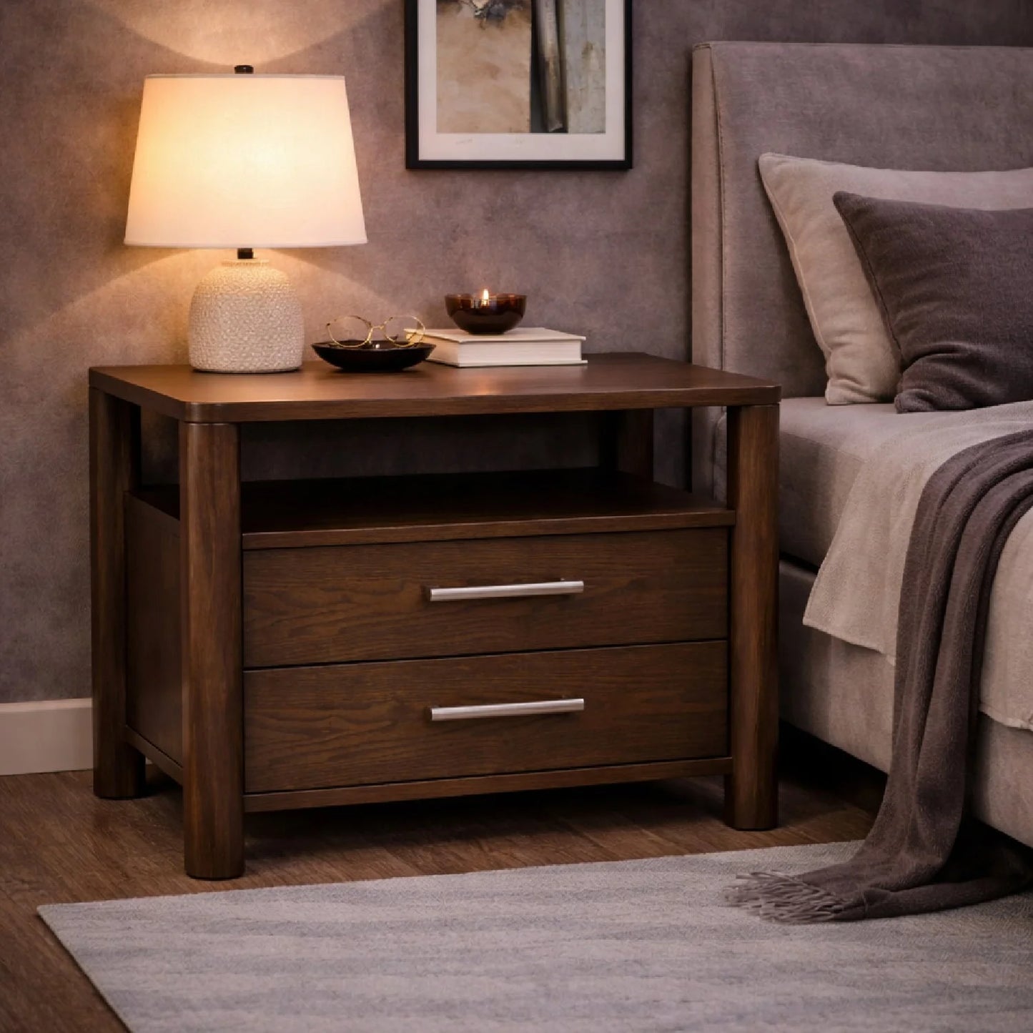 Luxury Modern Carolina Wenge Nightstand European Style for Villa