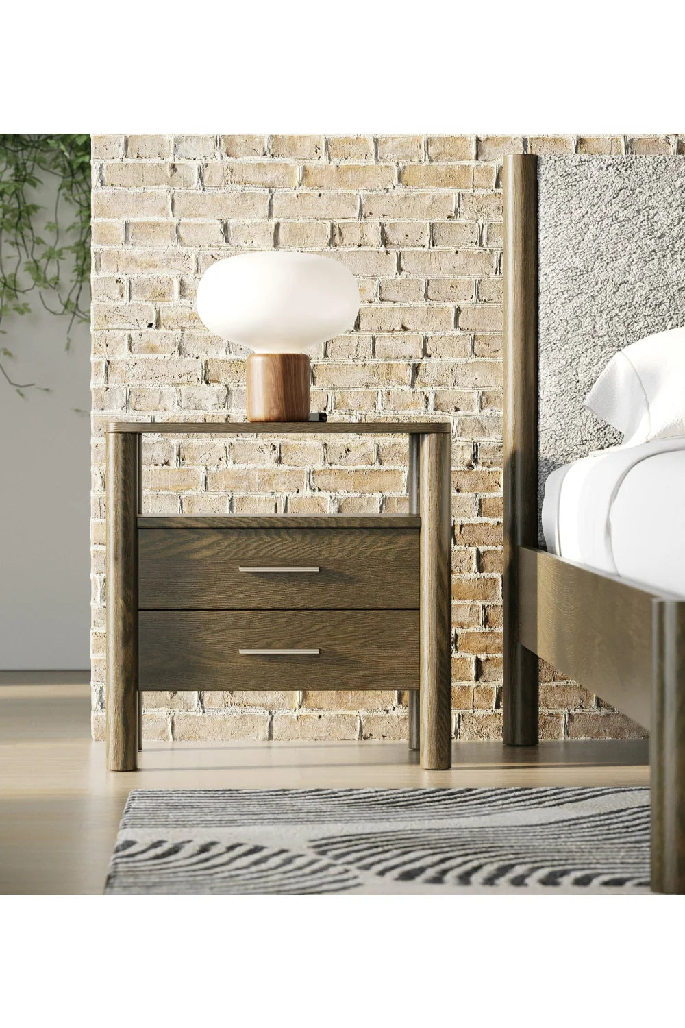 Luxury Modern Carolina Wenge Nightstand European Style for Villa