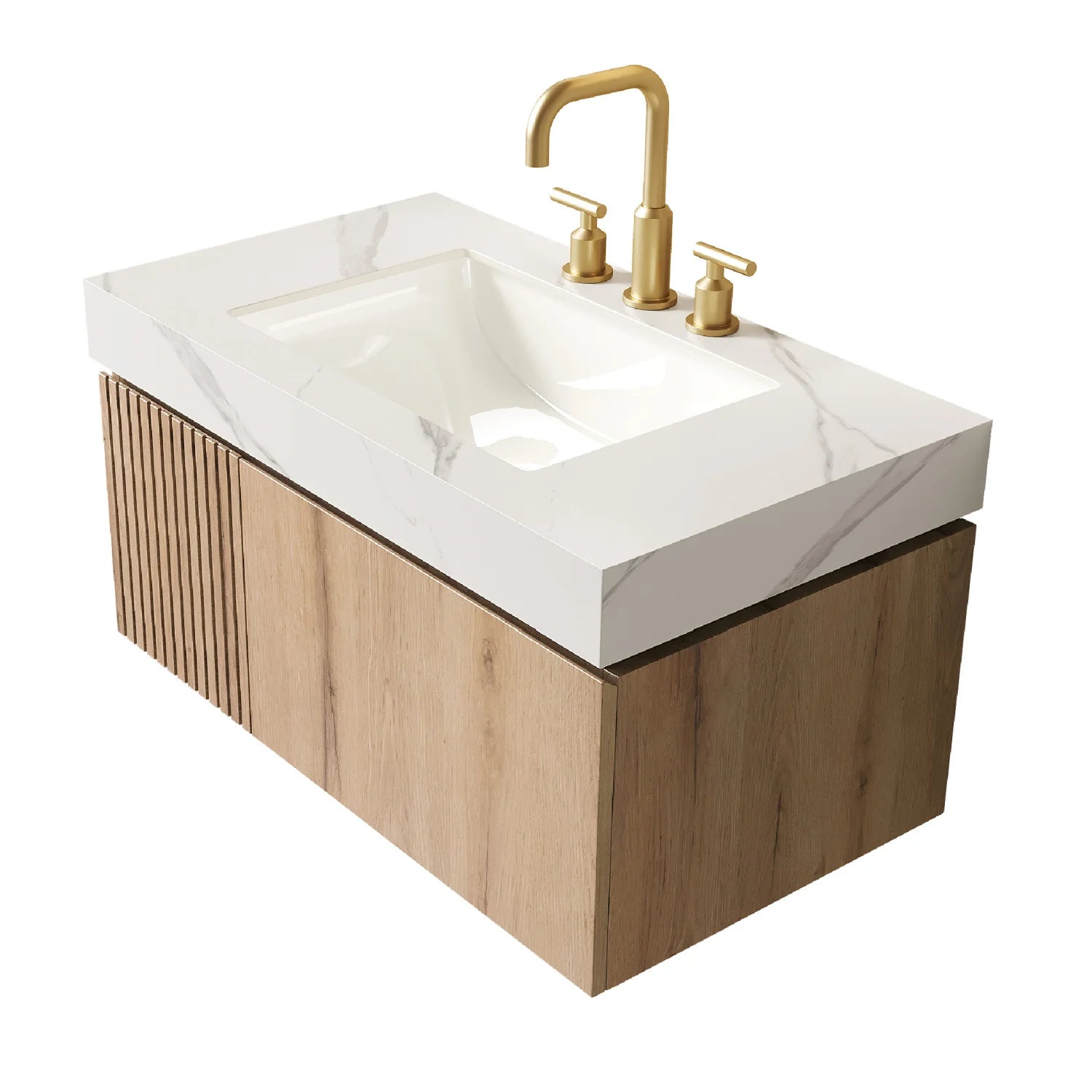 Luxury Modern Carrara Sintered Stone Vanity European Style for Villa