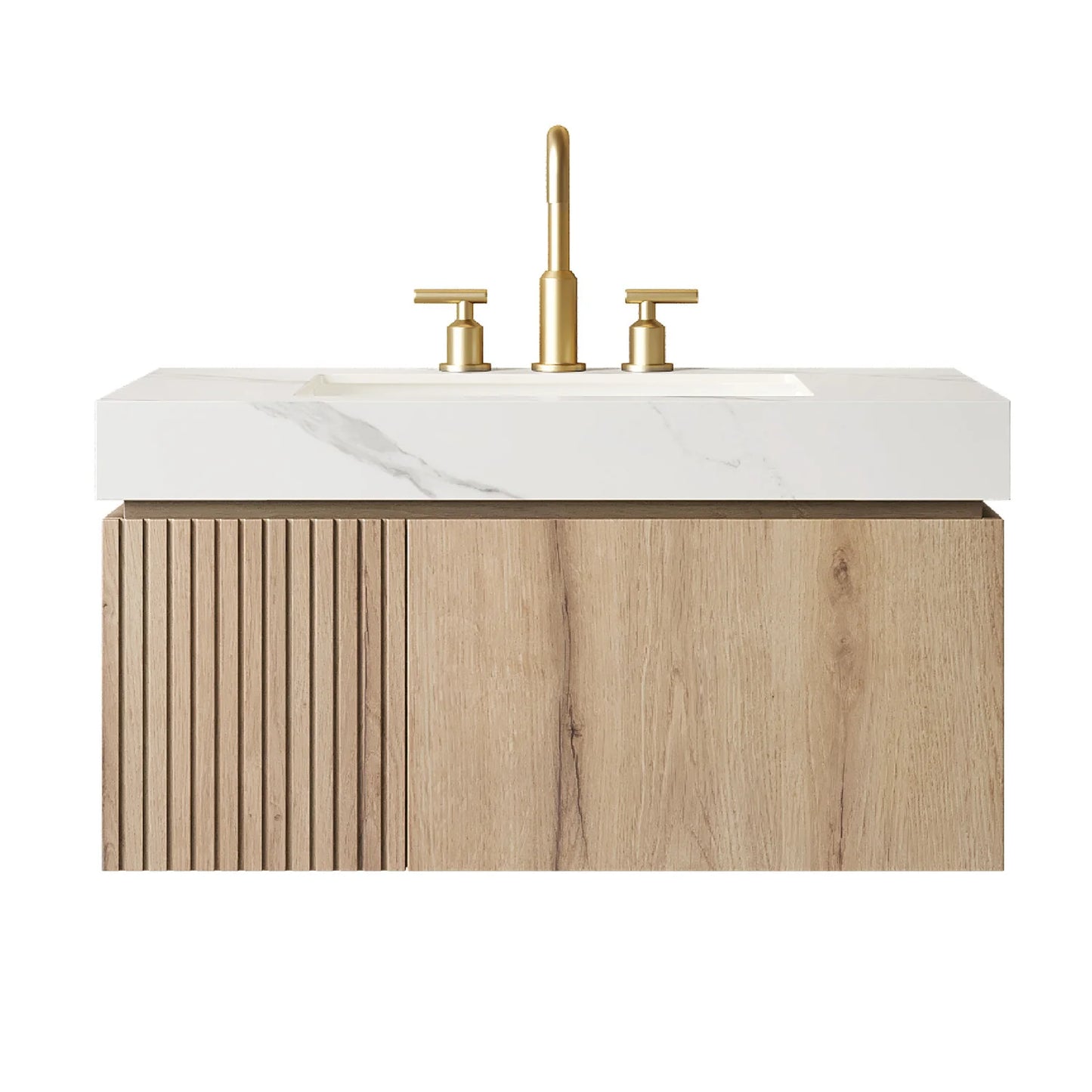 Luxury Modern Carrara Sintered Stone Vanity European Style for Villa