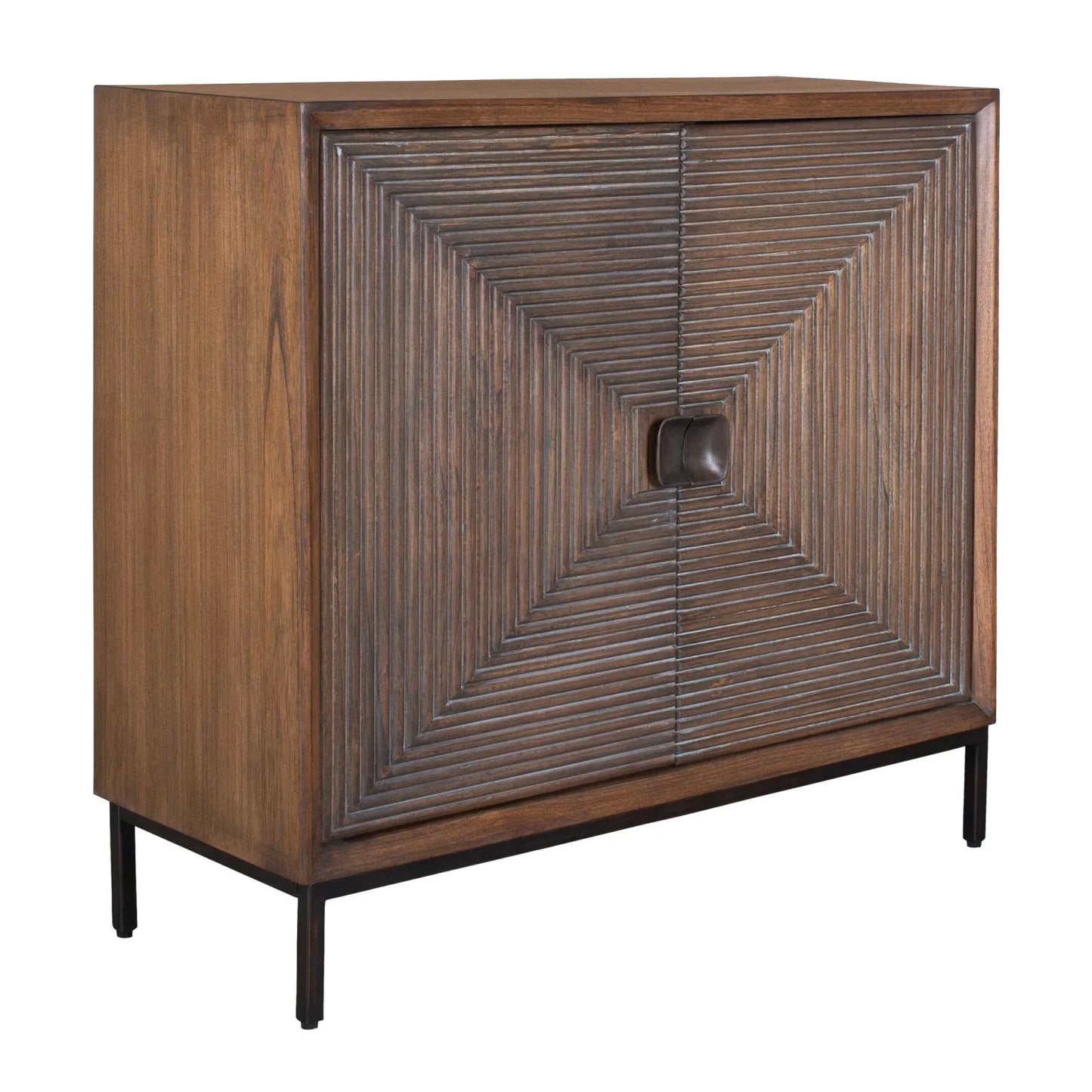 Luxury Modern Carved Mindi Wood 2-Door Cabinet European Style for Villa