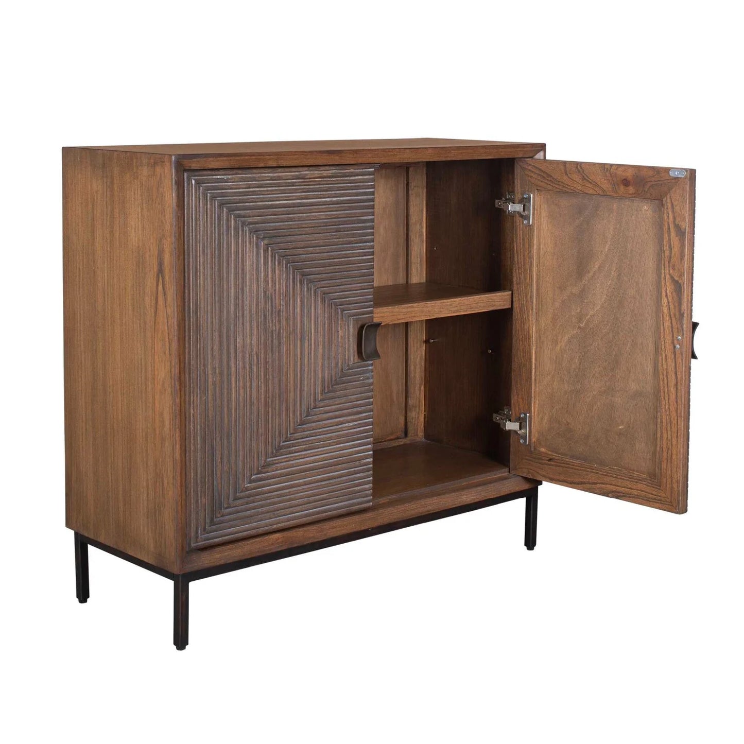 Luxury Modern Carved Mindi Wood 2-Door Cabinet European Style for Villa