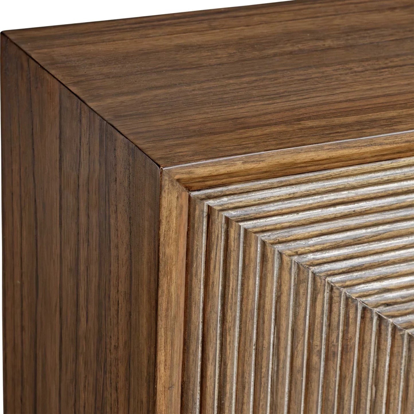 Luxury Modern Carved Mindi Wood 2-Door Cabinet European Style for Villa