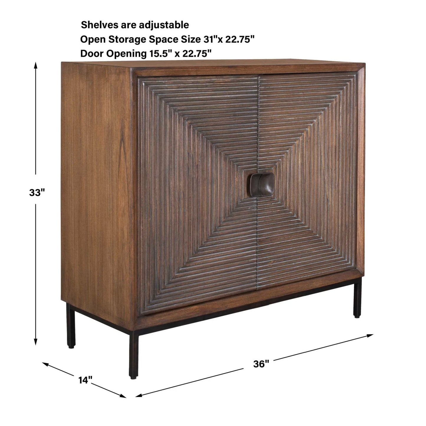 Luxury Modern Carved Mindi Wood 2-Door Cabinet European Style for Villa