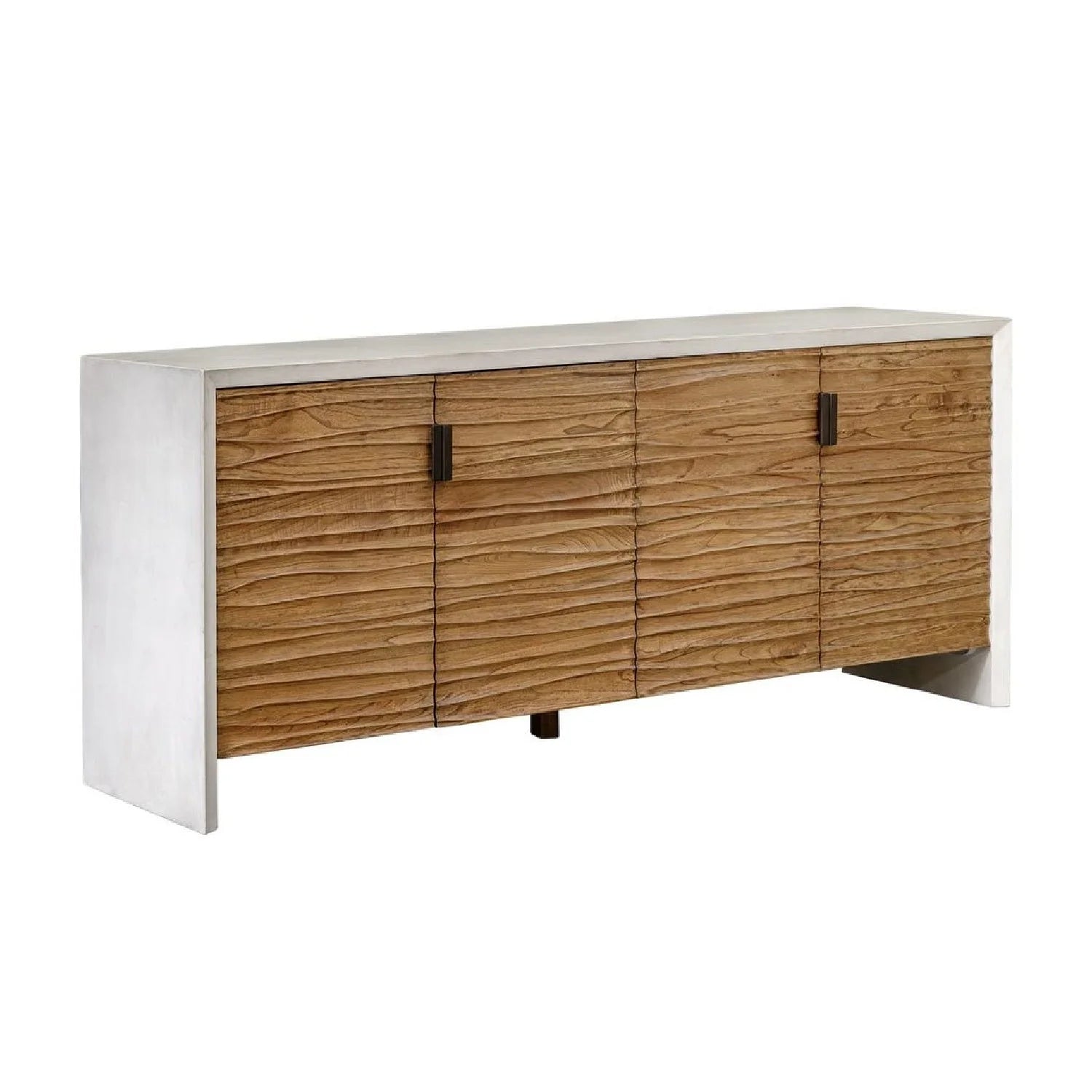 Luxury Modern Carved Mindi Wood 4-Door Cabinet European Style for Villa