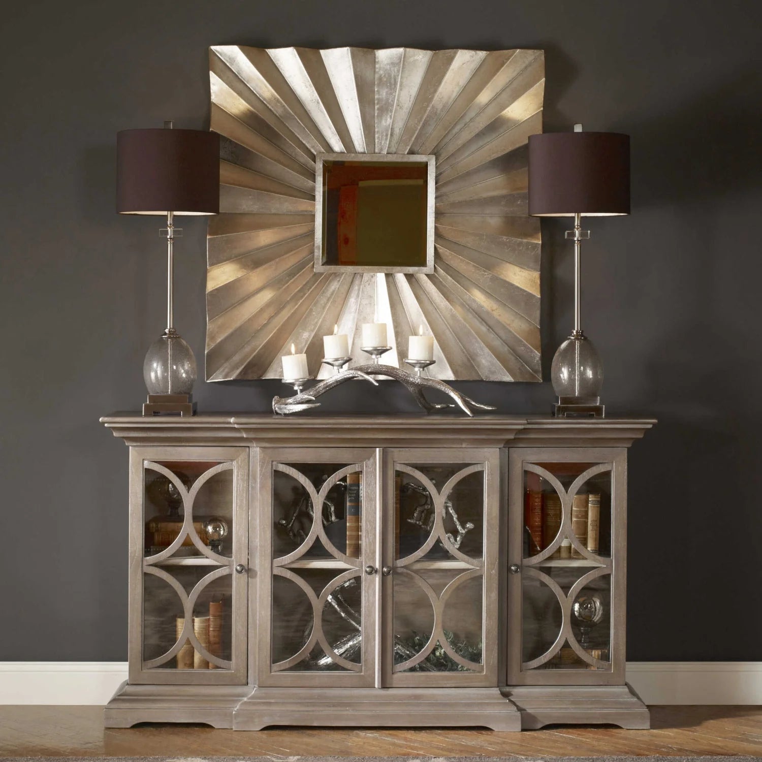 Luxury Modern Carved Wooden Cabinet European Style for Villa