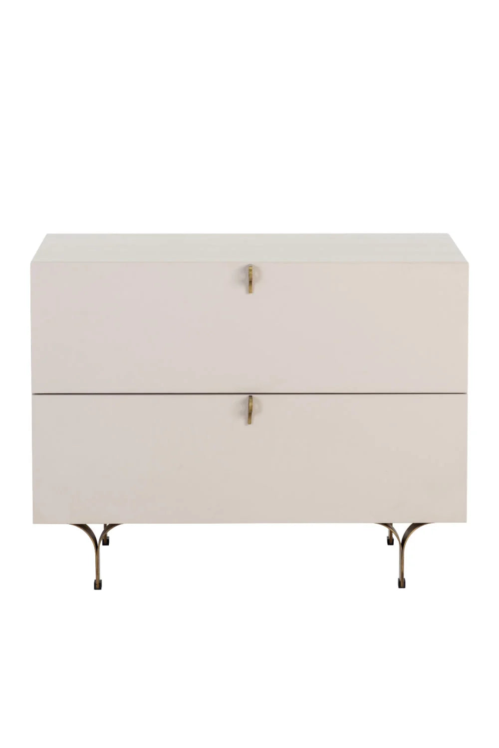 Luxury Modern Celine Cream 2-Drawer Nightstand European Style for Villa