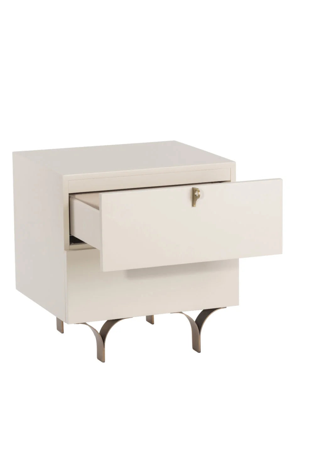 Luxury Modern Celine Cream 2-Drawer Nightstand European Style for Villa