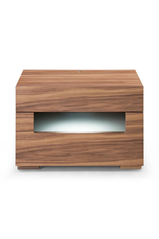 Luxury Modern Ceres Walnut 2-Drawer Nightstand European Style for Villa