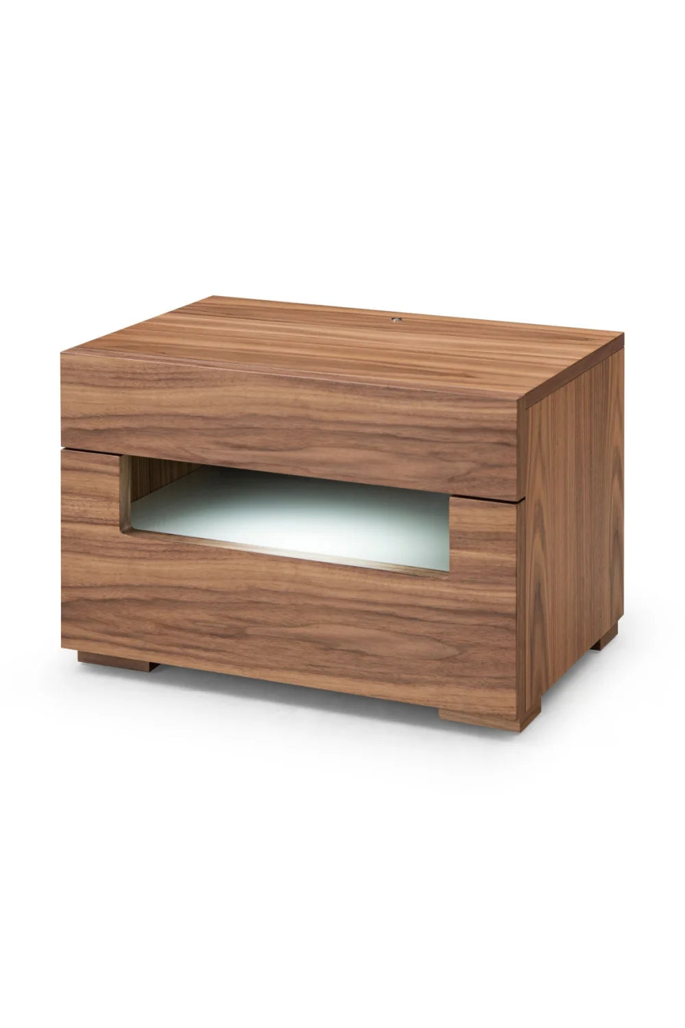 Luxury Modern Ceres Walnut 2-Drawer Nightstand European Style for Villa