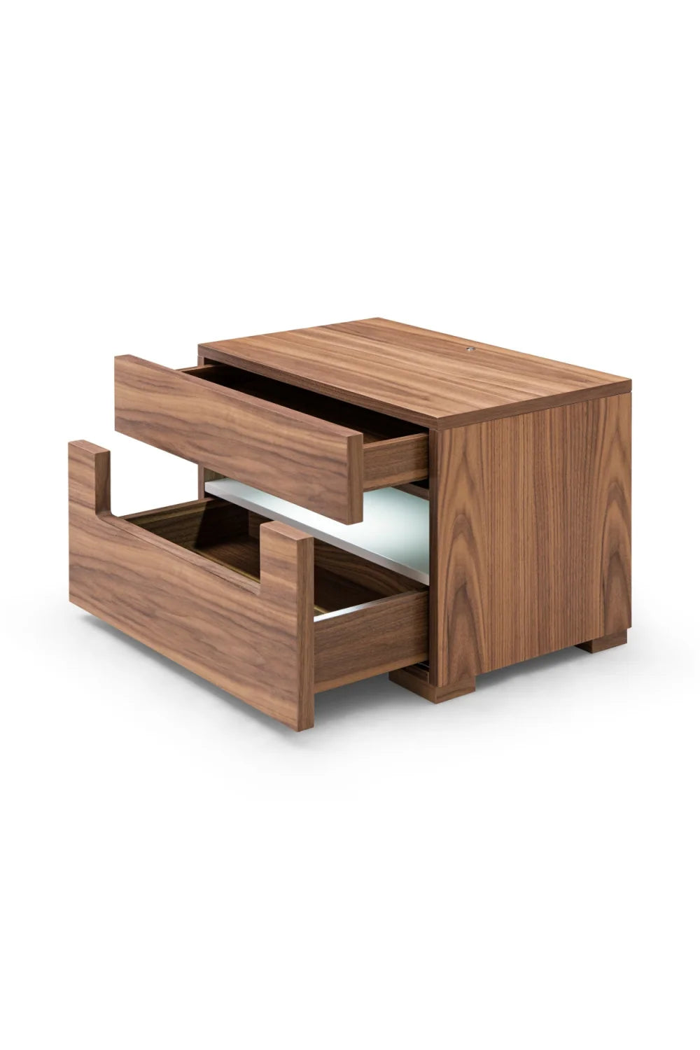 Luxury Modern Ceres Walnut 2-Drawer Nightstand European Style for Villa
