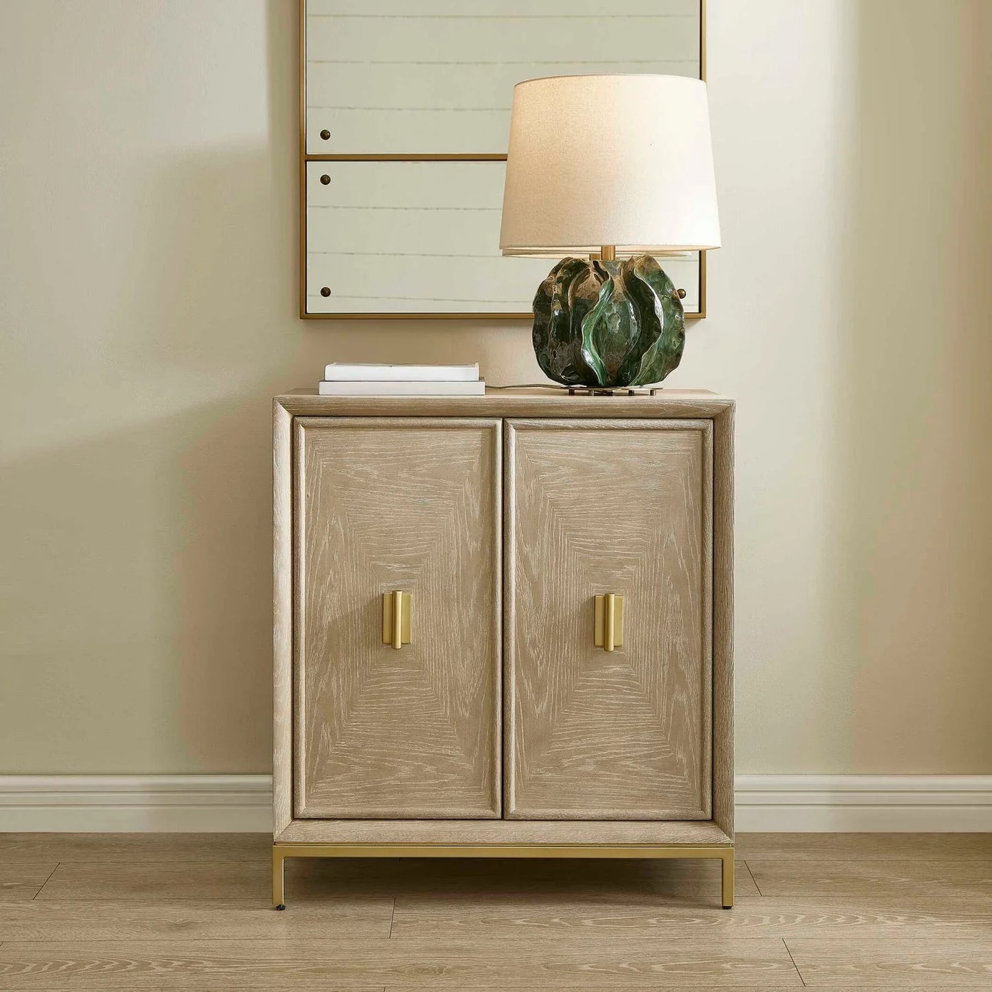 Luxury Modern Cerused Oak 2-Door Cabinet European Style for Villa